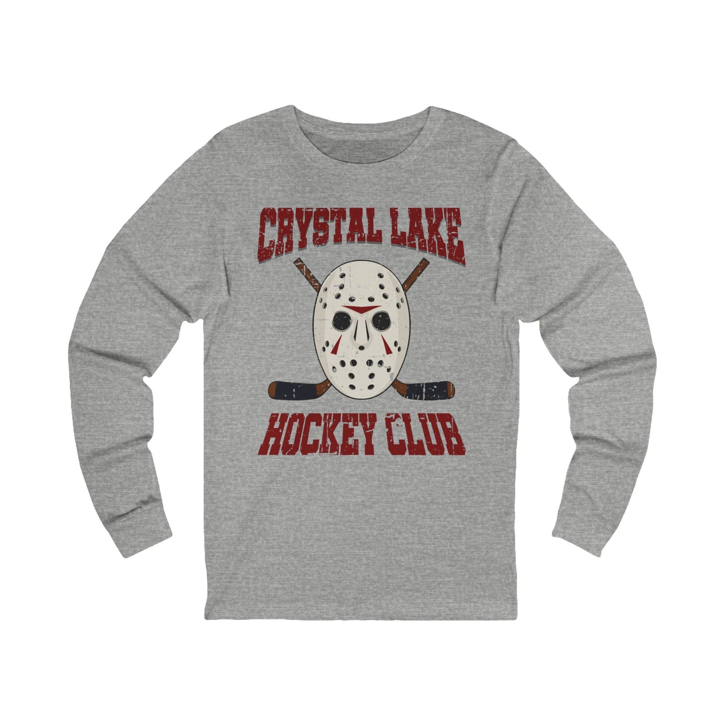 Grey Front - CL Hockey Club - Hockey Long Sleeve T-Shirt - Crystal Lake Hockey Club Hockey Long Sleeve Shirt - Hockey Gifts - Gift For Hockey Players