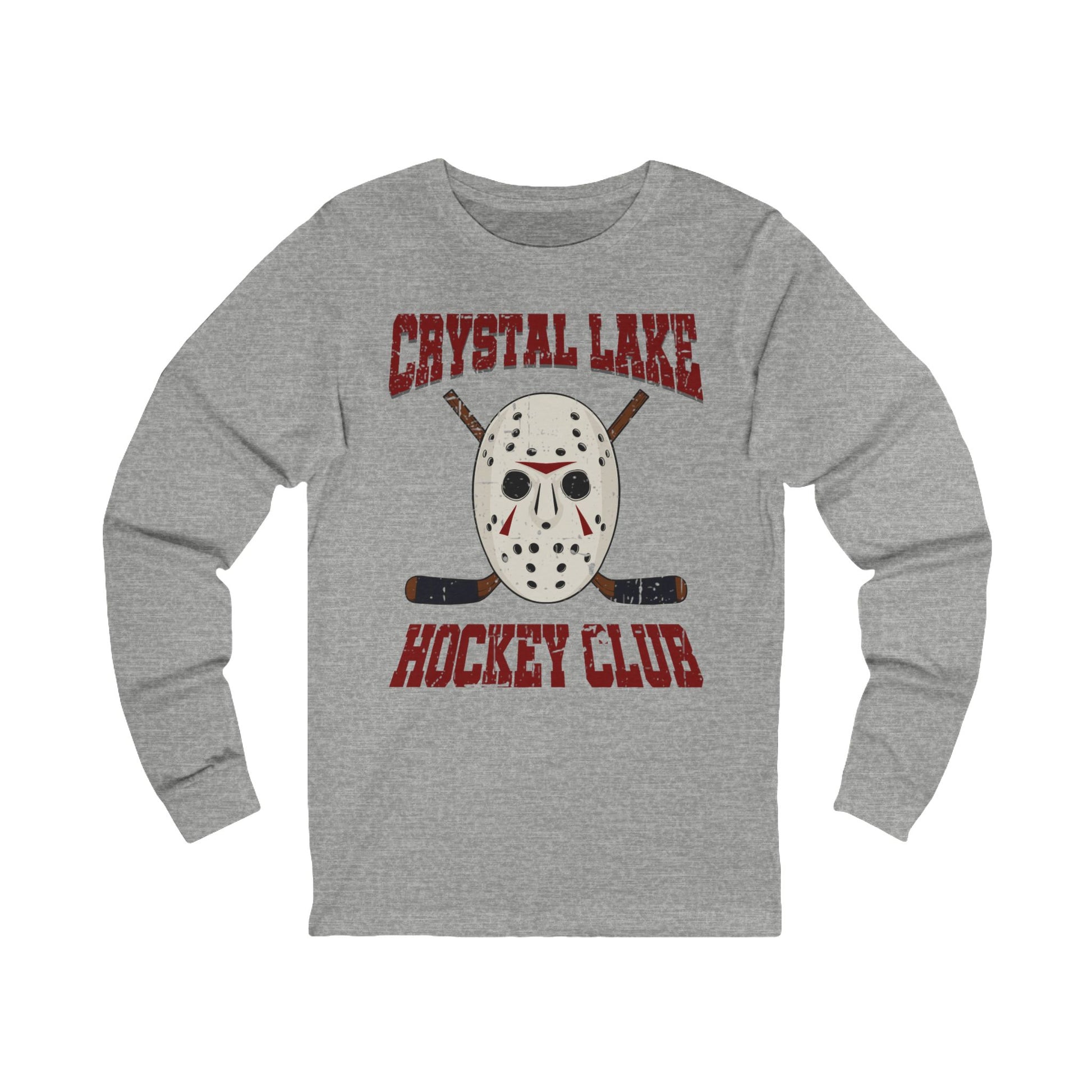Grey Front - CL Hockey Club - Hockey Long Sleeve T-Shirt - Crystal Lake Hockey Club Hockey Long Sleeve Shirt - Hockey Gifts - Gift For Hockey Players