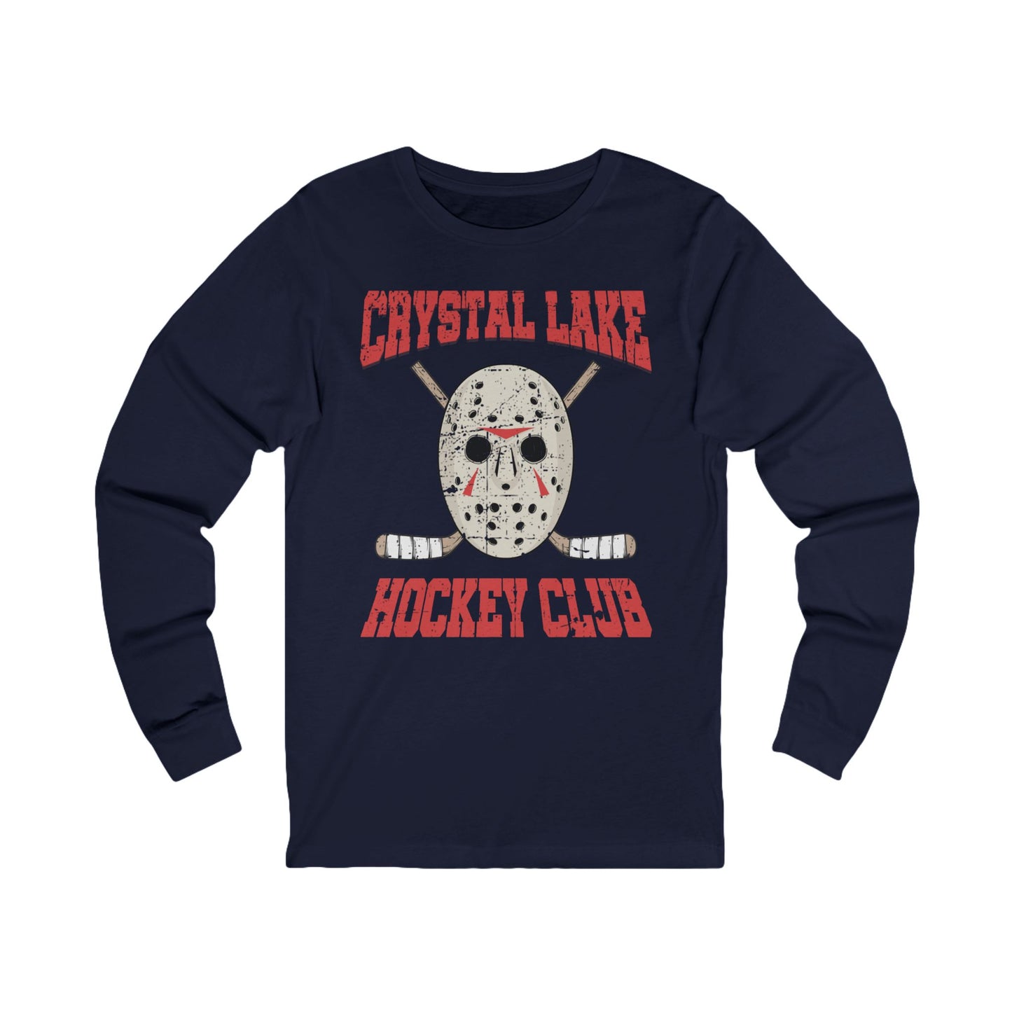 Navy Front - CL Hockey Club - Hockey Long Sleeve T-Shirt - Crystal Lake Hockey Club Hockey Long Sleeve Shirt - Hockey Gifts - Gift For Hockey Players