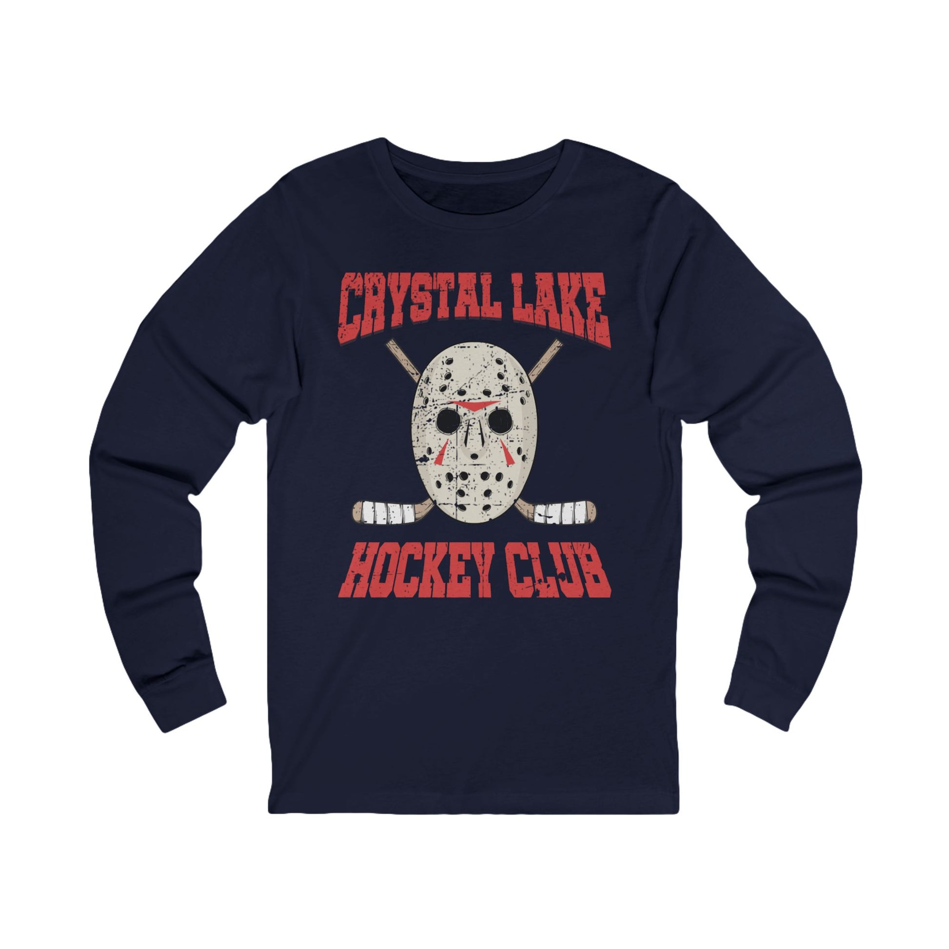 Navy Front - CL Hockey Club - Hockey Long Sleeve T-Shirt - Crystal Lake Hockey Club Hockey Long Sleeve Shirt - Hockey Gifts - Gift For Hockey Players
