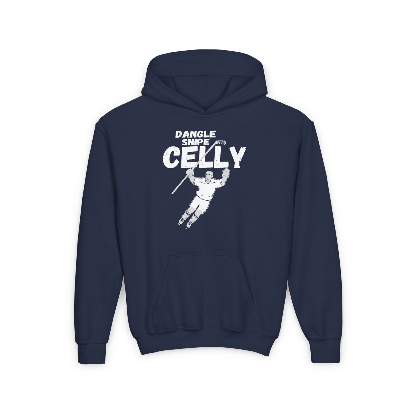Main Front - Hockey Celly - Kids Hockey Hoodie - Dangle Snipe Celly Kids Hockey Hoodie - Hockey Gifts - Gift For Hockey Players