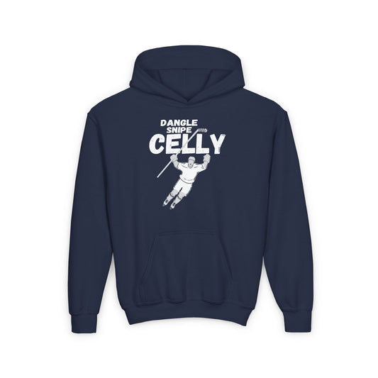 Funny Hockey Hoodie - Funny Hockey Gifts - Funny Gift For Hockey Players - Main Front - Hockey Celly - Kids Hockey Hoodie - Dangle Snipe Celly Kids Hockey Hoodie - Hockey Gifts - Gift For Hockey Players