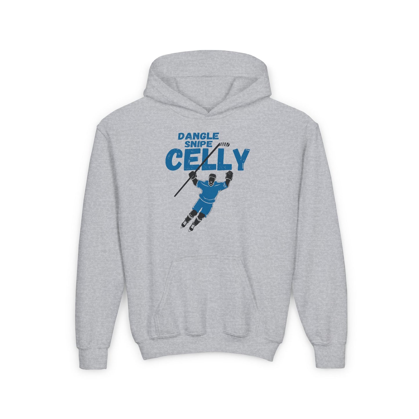 Grey Front - Hockey Celly - Kids Hockey Hoodie - Dangle Snipe Celly Kids Hockey Hoodie - Hockey Gifts - Gift For Hockey Players