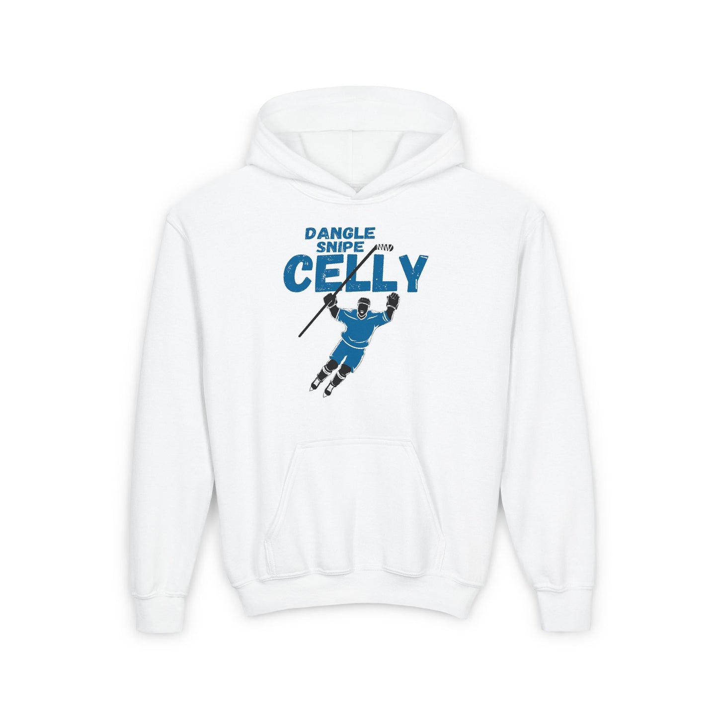 White Front - Hockey Celly - Kids Hockey Hoodie - Dangle Snipe Celly Kids Hockey Hoodie - Hockey Gifts - Gift For Hockey Players