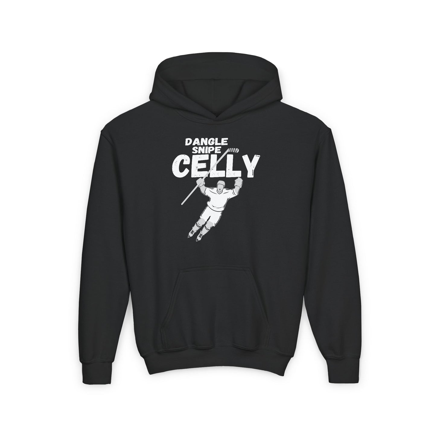 Black Front - Hockey Celly - Kids Hockey Hoodie - Dangle Snipe Celly Kids Hockey Hoodie - Hockey Gifts - Gift For Hockey Players