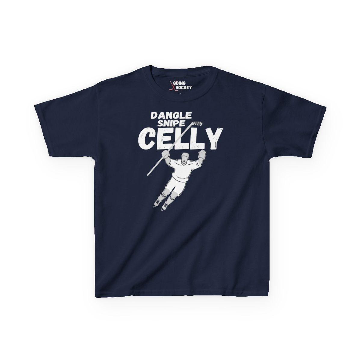 Funny Hockey Shirt - Funny Hockey Gifts - Funny Gift For Hockey Players - Navy Front - Hockey Celly - Kids Hockey T-Shirt - Dangle Snipe Celly Kids Hockey Shirt - Hockey Gifts - Gift For Hockey Players
