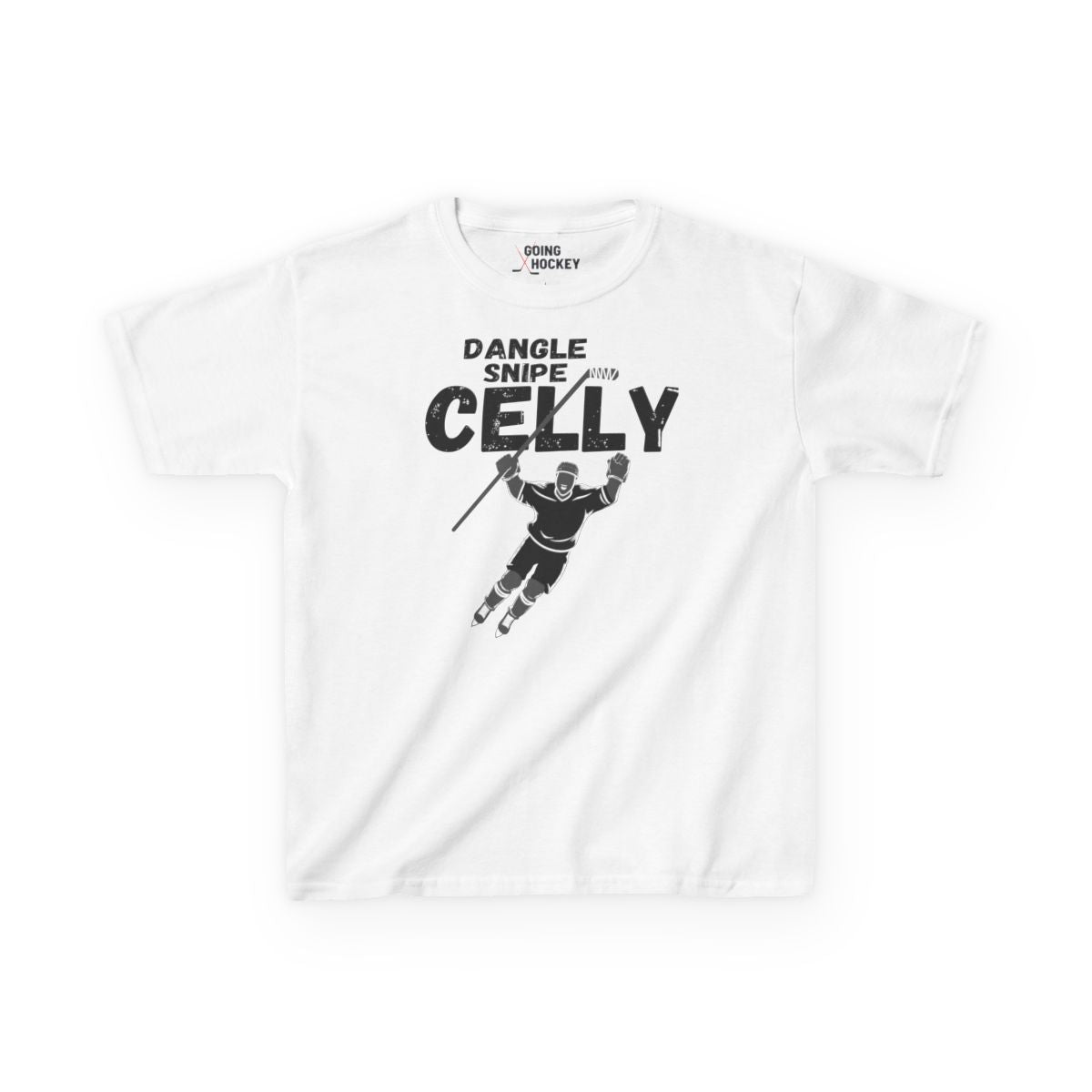 Funny Hockey Shirt - Funny Hockey Gifts - Funny Gift For Hockey Players - White Front - Hockey Celly - Kids Hockey T-Shirt - Dangle Snipe Celly Kids Hockey Shirt - Hockey Gifts - Gift For Hockey Players