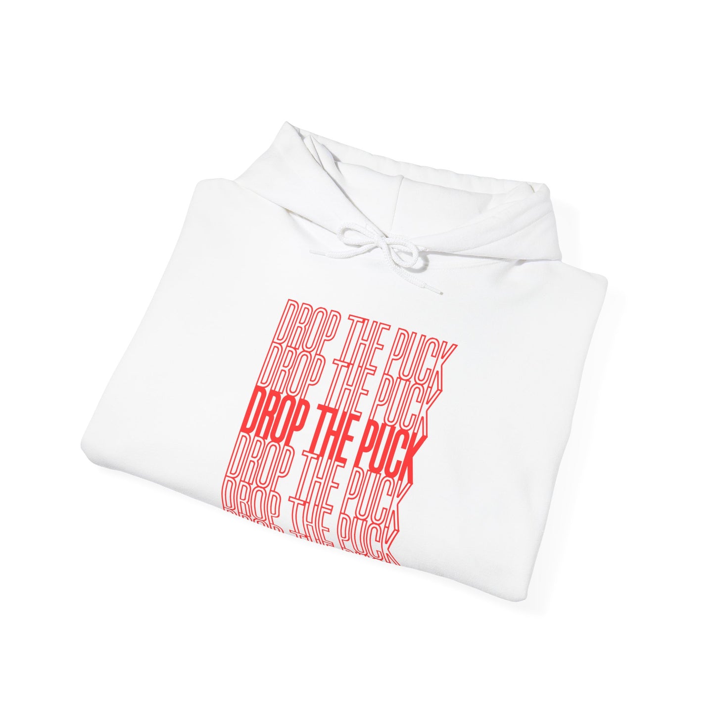 White Folded - Hockey Drop - Hockey Hoodie - Drop The Puck Hockey Hockey Hoodie - Hockey Gifts - Gift For Hockey Players