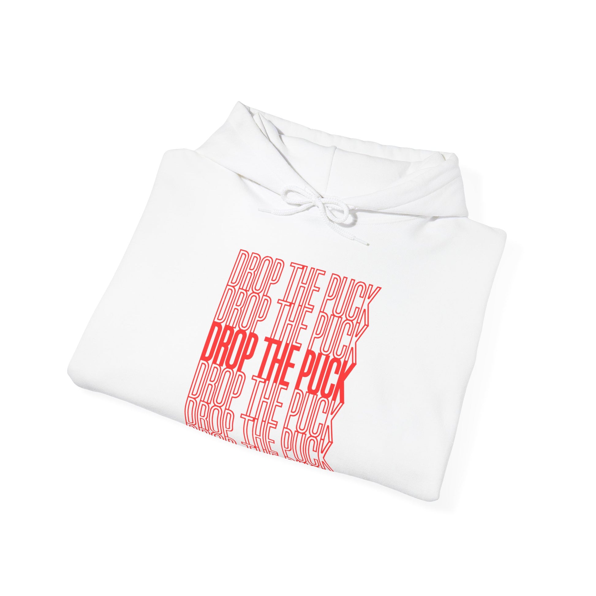 White Folded - Hockey Drop - Hockey Hoodie - Drop The Puck Hockey Hockey Hoodie - Hockey Gifts - Gift For Hockey Players