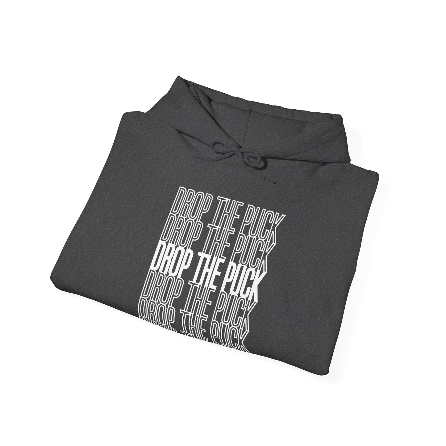 Dark Grey Folded - Hockey Drop - Hockey Hoodie - Drop The Puck Hockey Hockey Hoodie - Hockey Gifts - Gift For Hockey Players