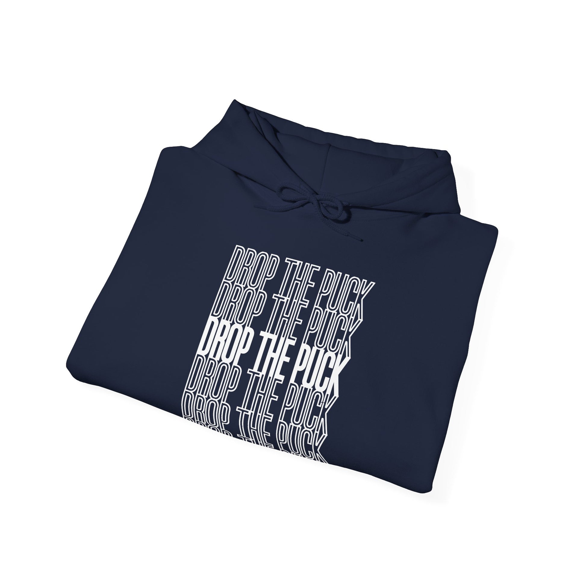 Navy Folded - Hockey Drop - Hockey Hoodie - Drop The Puck Hockey Hockey Hoodie - Hockey Gifts - Gift For Hockey Players