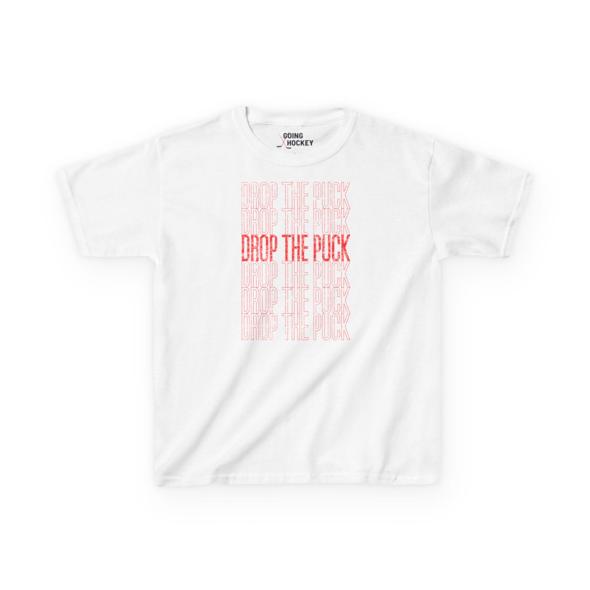 Funny Hockey Shirt - Funny Hockey Gifts - Funny Gift For Hockey Players - White Front - Hockey Drop - Kids Hockey T-Shirt - Drop The Puck Kids Hockey Shirt - Hockey Gifts - Gift For Hockey Players