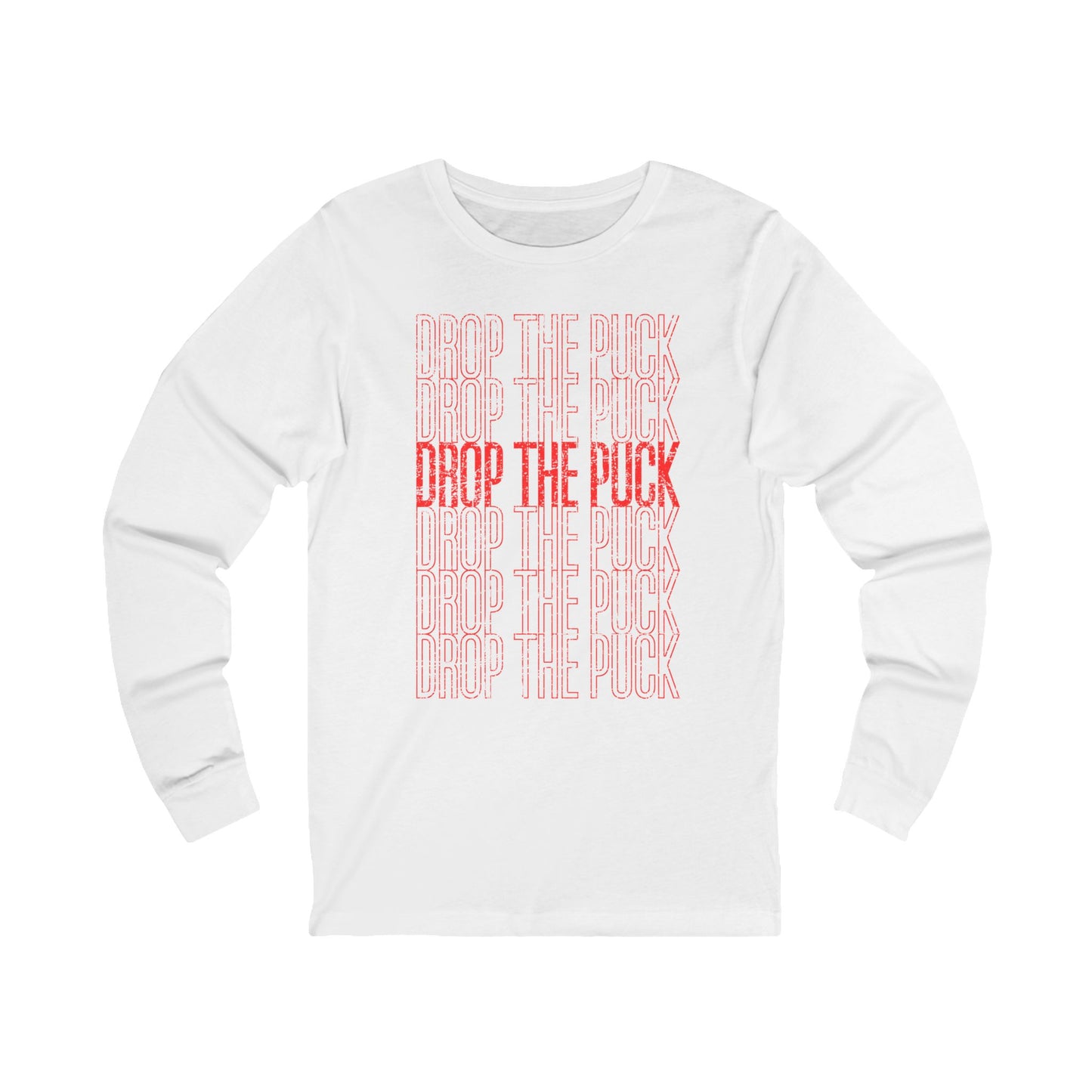 Main Front - Hockey Drop - Hockey Long Sleeve T-Shirt - Drop The Puck Hockey Long Sleeve Shirt - Hockey Gifts - Gift For Hockey Players