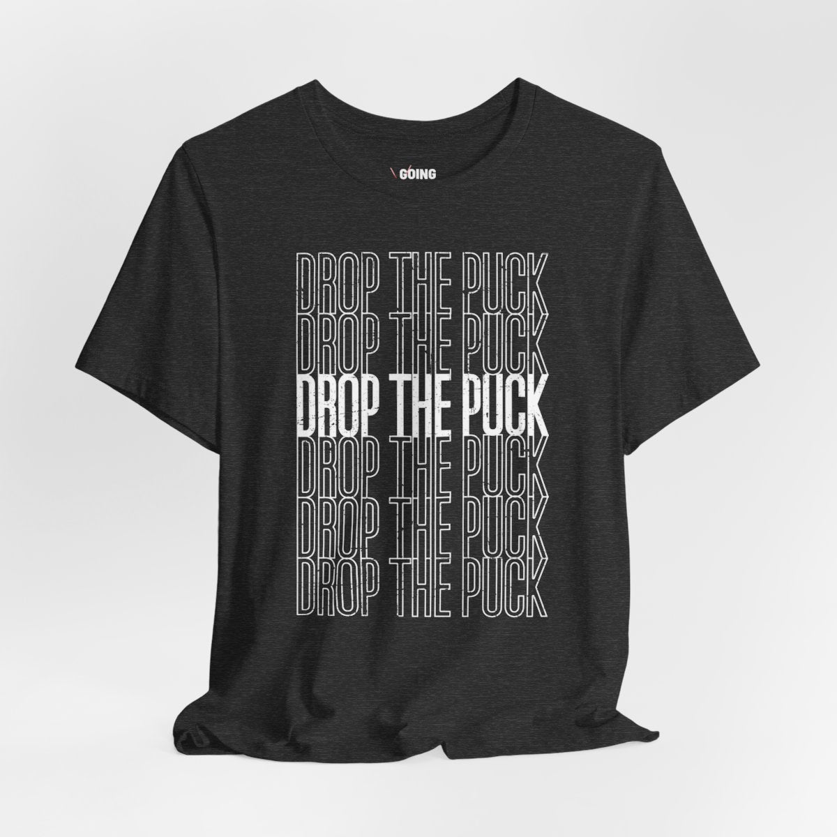 Dark Grey Front - Hockey Drop - Hockey T-Shirt - Drop The Puck Hockey Shirt - Hockey Gifts - Gift For Hockey Players