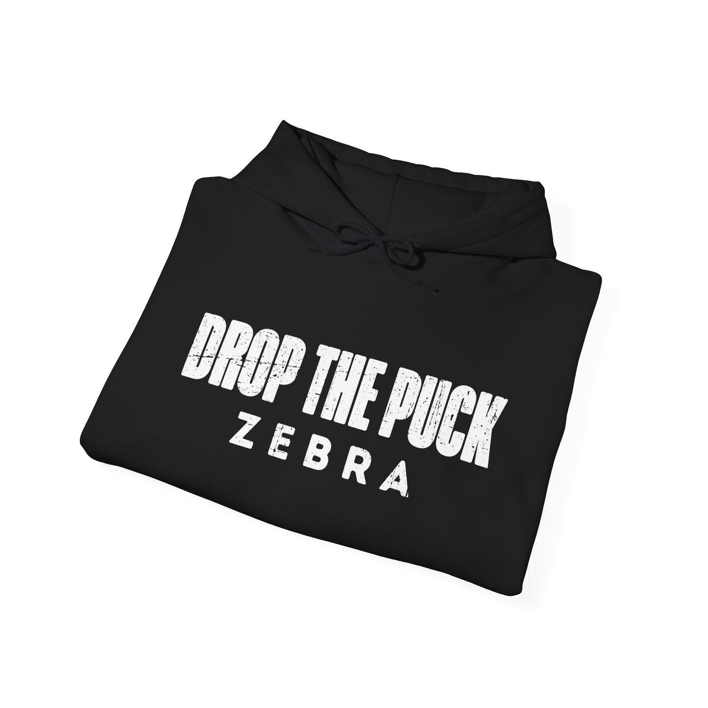 Funny Hockey Hoodie - Funny Hockey Gifts - Funny Gift For Hockey Players - Black Folded - Hockey Zebra - Hockey Hoodie - Drop The Puck Zebra Hockey Hoodie - Hockey Gifts - Gift For Hockey Players