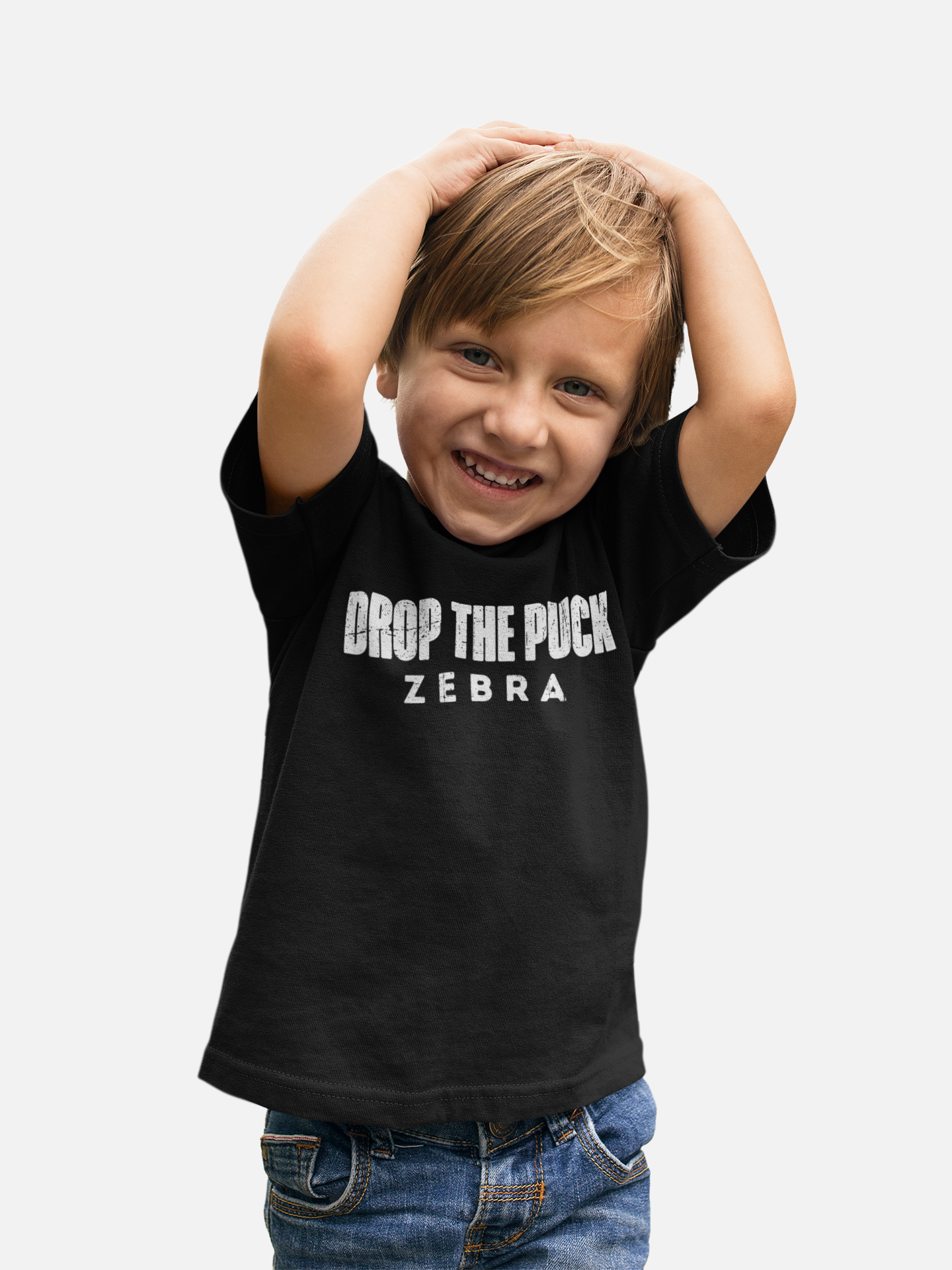 Funny Hockey Shirt - Funny Hockey Gifts - Funny Gift For Hockey Players - Mockup 2 - Hockey Zebra - Kids Hockey T-Shirt - Drop The Puck Zebra Kids Hockey Shirt - Hockey Gifts - Gift For Hockey Players