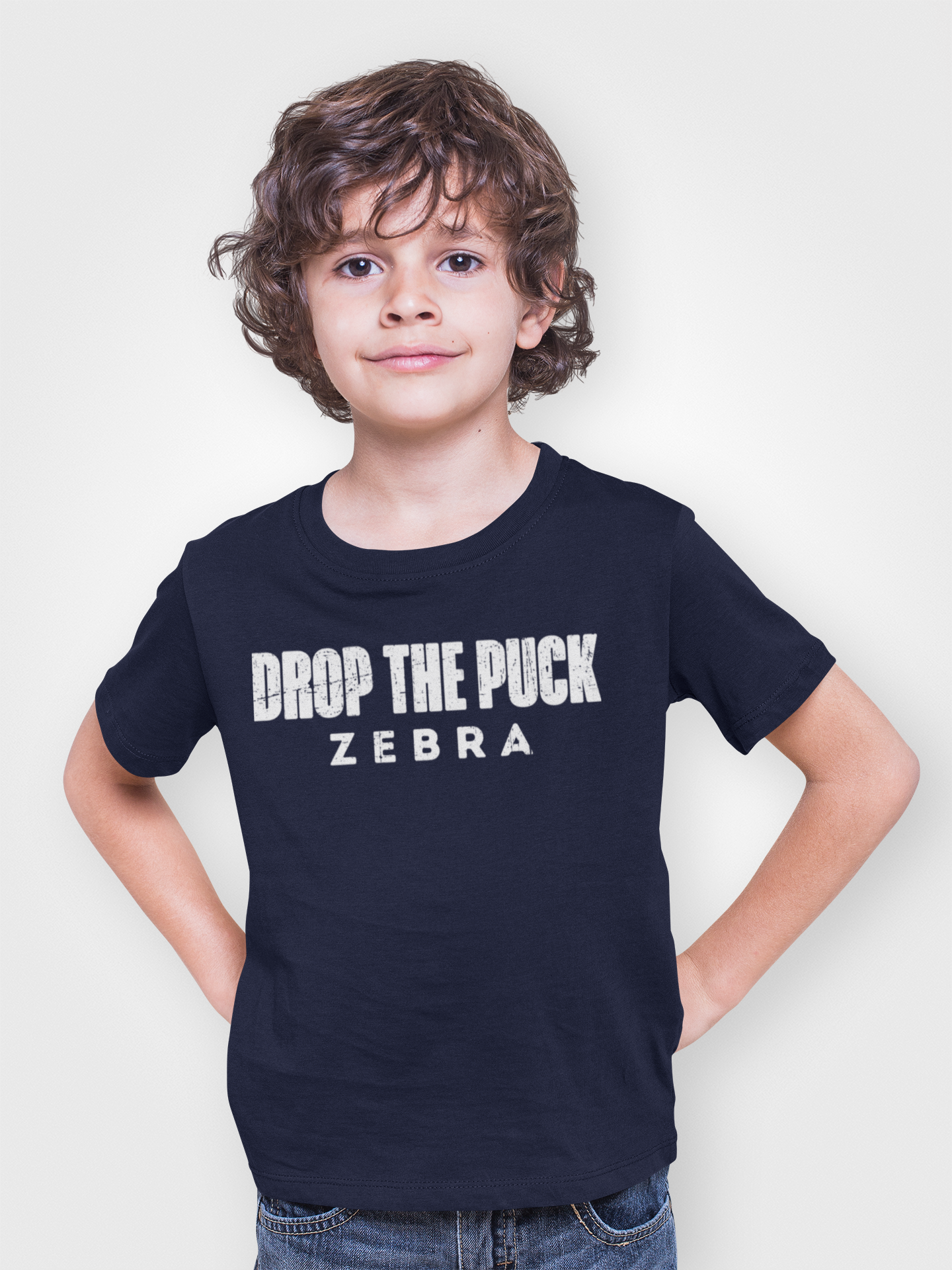 Funny Hockey Shirt - Funny Hockey Gifts - Funny Gift For Hockey Players - Mockup 3 - Hockey Zebra - Kids Hockey T-Shirt - Drop The Puck Zebra Kids Hockey Shirt - Hockey Gifts - Gift For Hockey Players