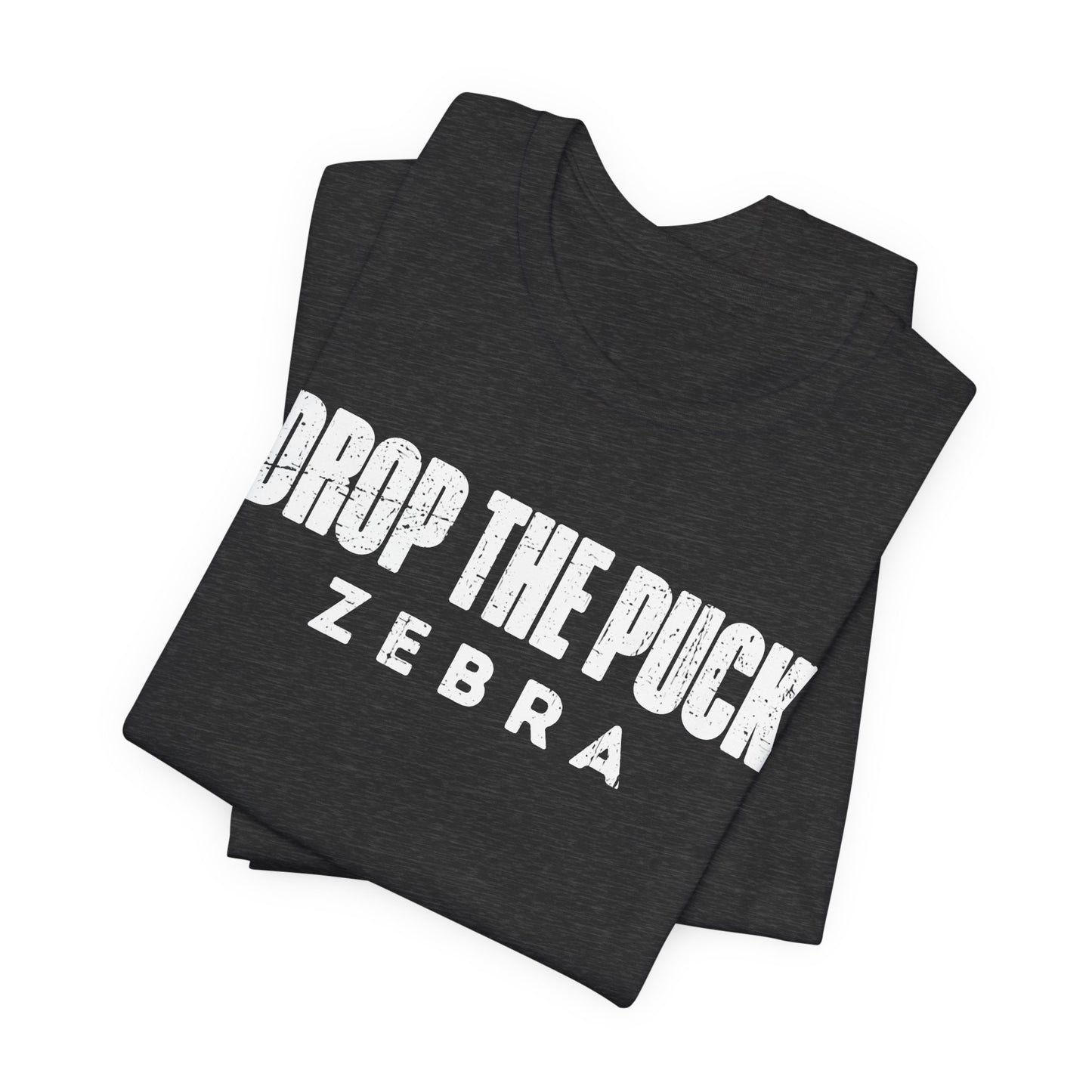 Funny Hockey T-Shirt - Shut Your Five Hole Hockey Shirt - Funny Hockey Gifts - Funny Gift For Hockey Players - Dark Grey Folded - Hockey Zebra