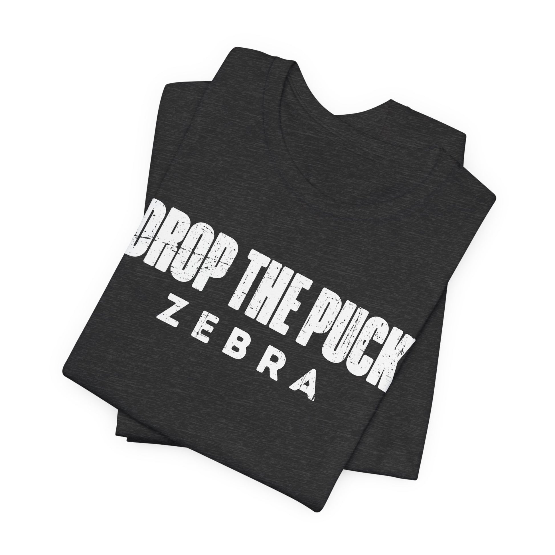 Funny Hockey T-Shirt - Shut Your Five Hole Hockey Shirt - Funny Hockey Gifts - Funny Gift For Hockey Players - Dark Grey Folded - Hockey Zebra
