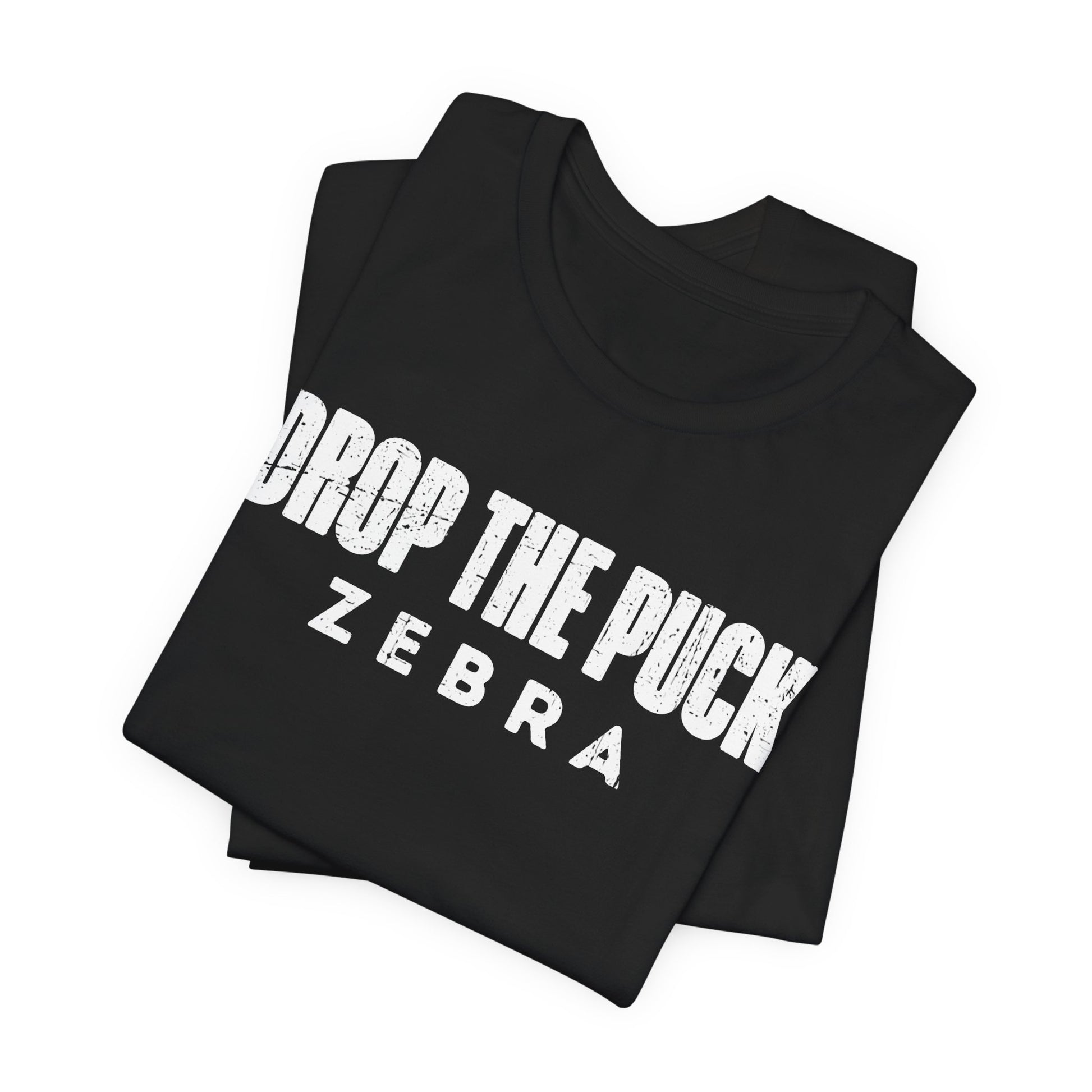 Funny Hockey T-Shirt - Shut Your Five Hole Hockey Shirt - Funny Hockey Gifts - Funny Gift For Hockey Players - Black Folded - Hockey Zebra
