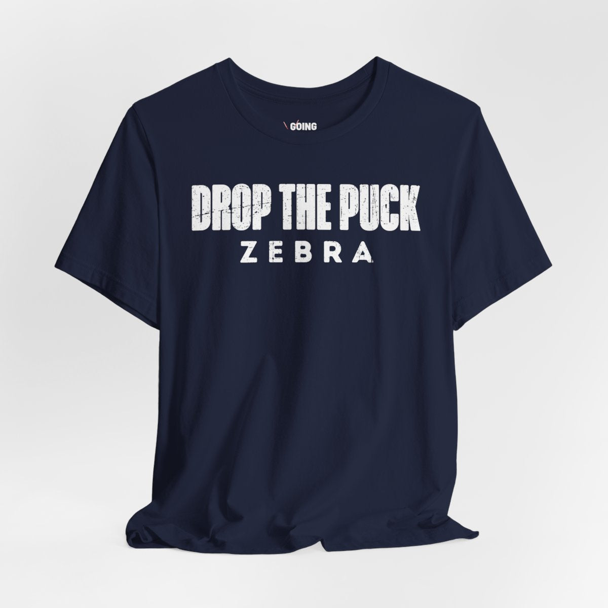 Funny Hockey T-Shirt - Shut Your Five Hole Hockey Shirt - Funny Hockey Gifts - Funny Gift For Hockey Players - Navy Front - Hockey Zebra