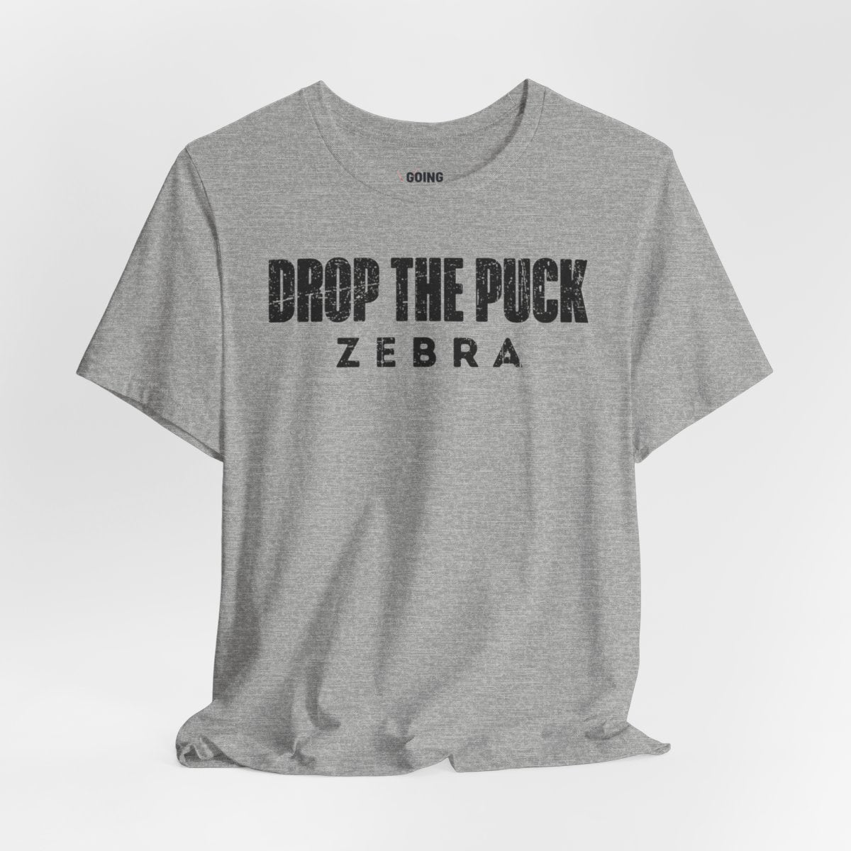 Funny Hockey T-Shirt - Shut Your Five Hole Hockey Shirt - Funny Hockey Gifts - Funny Gift For Hockey Players - Grey Front - Hockey Zebra