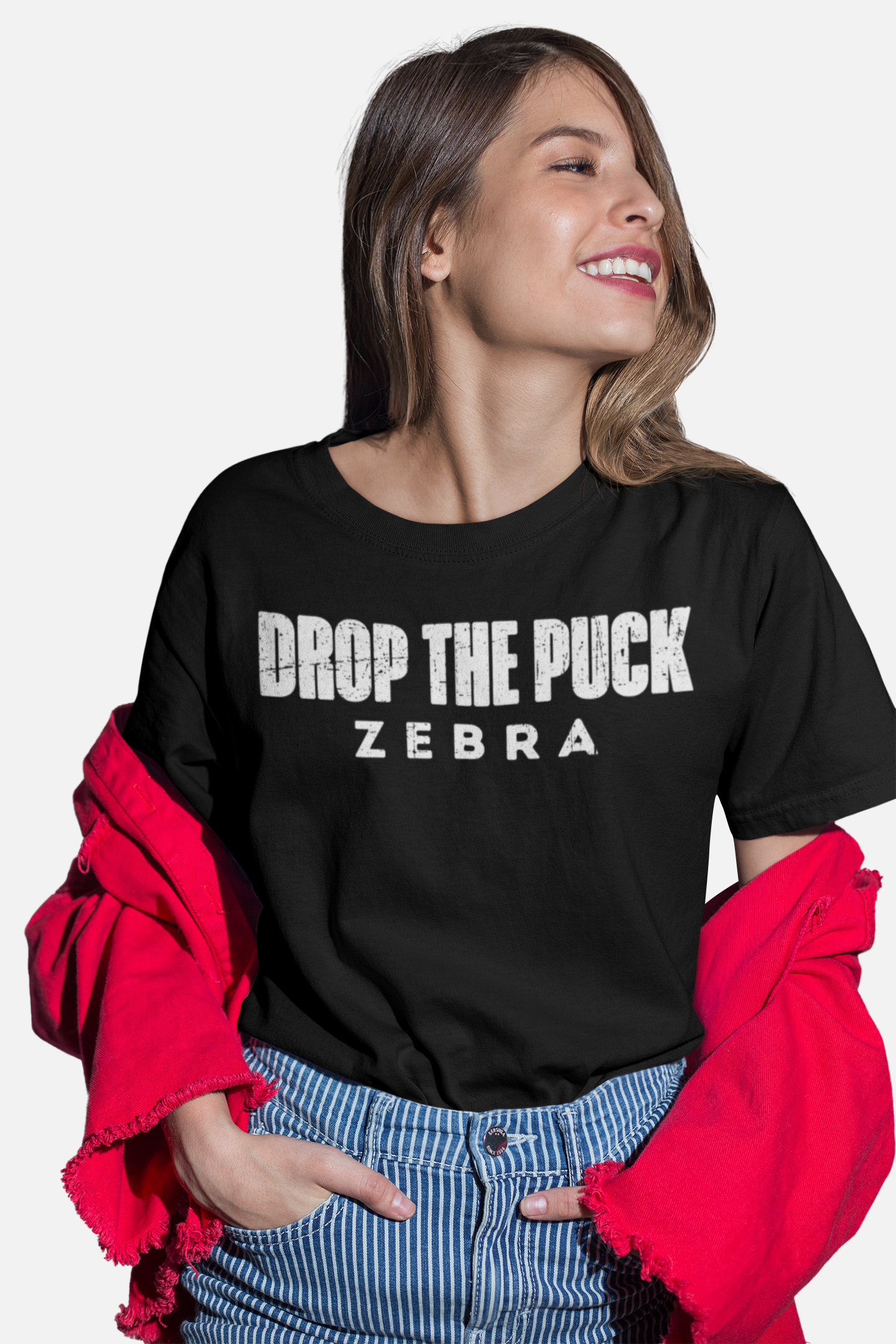 Funny Hockey T-Shirt - Shut Your Five Hole Hockey Shirt - Funny Hockey Gifts - Funny Gift For Hockey Players - Mockup 2 - Hockey Zebra