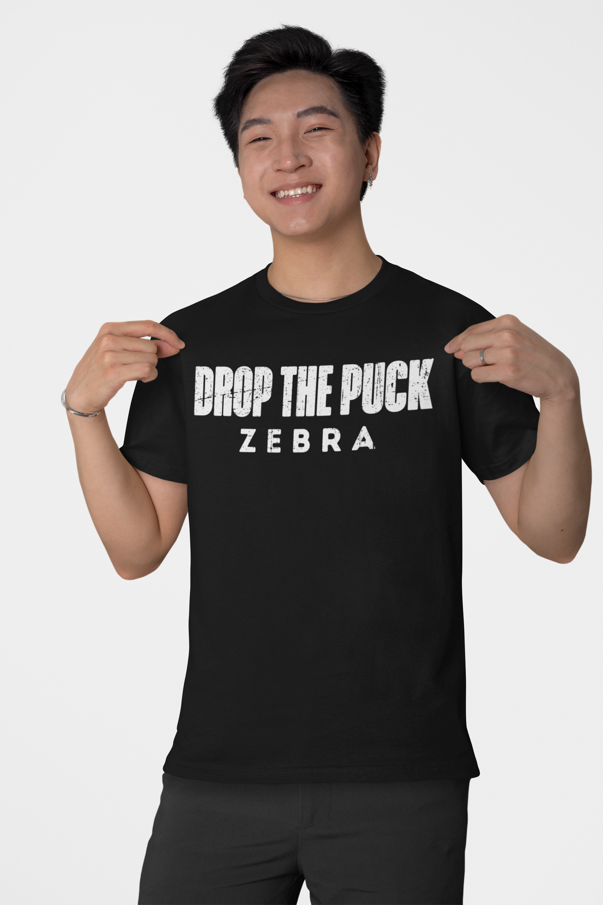 Funny Hockey T-Shirt - Shut Your Five Hole Hockey Shirt - Funny Hockey Gifts - Funny Gift For Hockey Players - Mockup 3 - Hockey Zebra