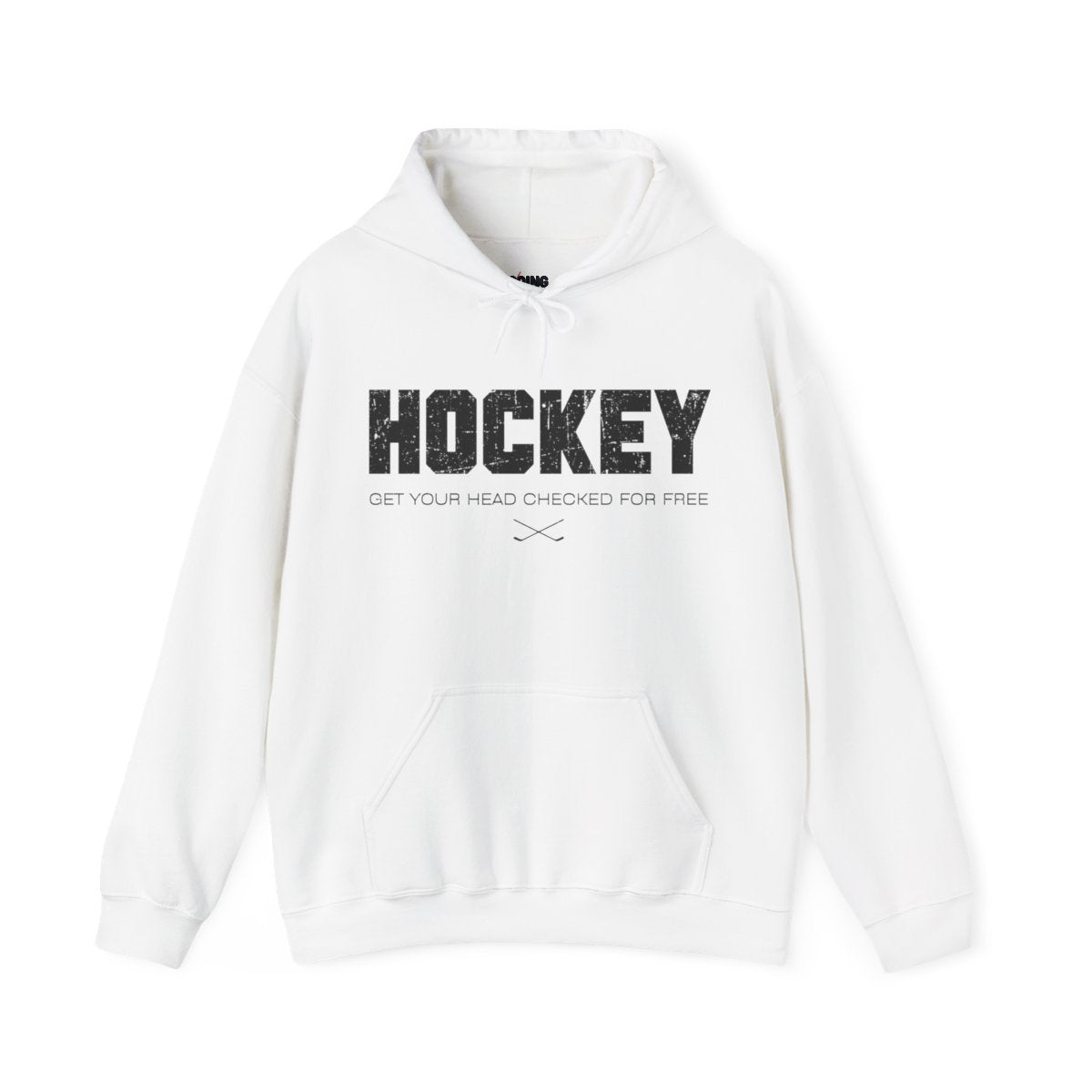 Funny Hockey Hoodie - Funny Hockey Gifts - Funny Gift For Hockey Players - White Front - Hockey Head - Hockey Hoodie - Get Your Head Checked For Free Hockey Hoodie - Hockey Gifts - Gift For Hockey Players