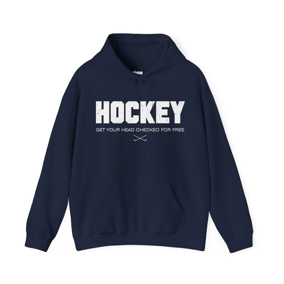 Funny Hockey Hoodie - Funny Hockey Gifts - Funny Gift For Hockey Players - Navy Front - Hockey Head - Hockey Hoodie - Get Your Head Checked For Free Hockey Hoodie - Hockey Gifts - Gift For Hockey Players