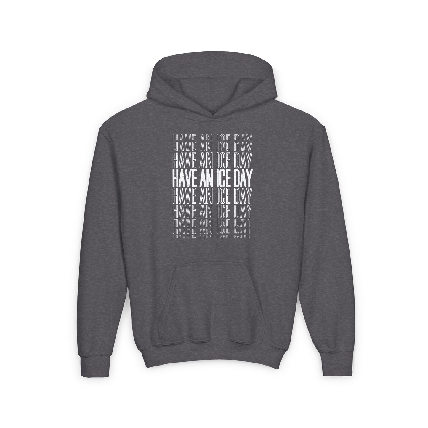 Dark Grey Front - Hockey Day - Kids Hockey Hoodie - Have An Ice Day Kids Hockey Hoodie - Hockey Gifts - Gift For Hockey Players