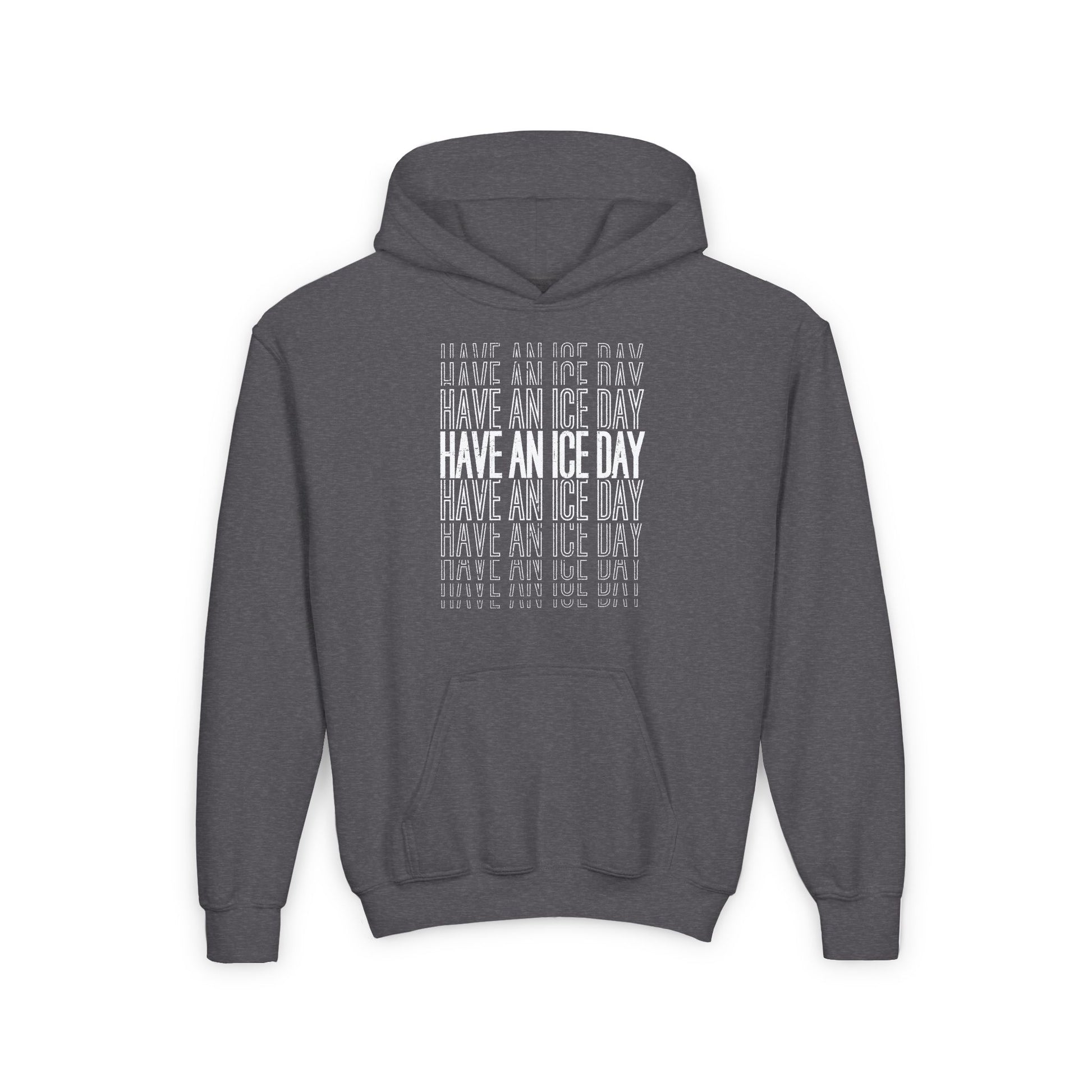 Dark Grey Front - Hockey Day - Kids Hockey Hoodie - Have An Ice Day Kids Hockey Hoodie - Hockey Gifts - Gift For Hockey Players