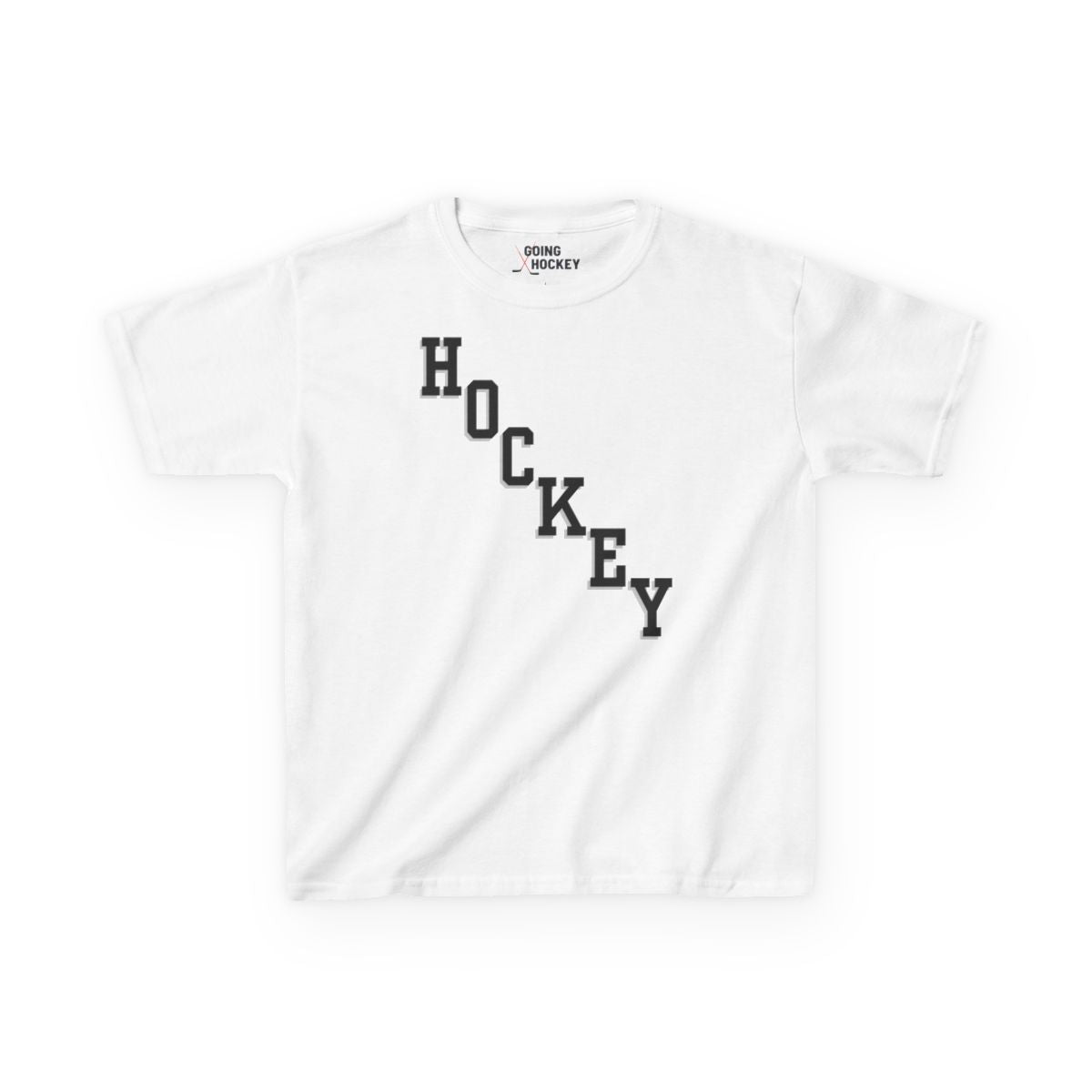 White Front - Hockey Diagonal - Kids Hockey T-Shirt - Hockey Diagonal Kids Hockey Shirt - Hockey Gifts - Gift For Hockey Players