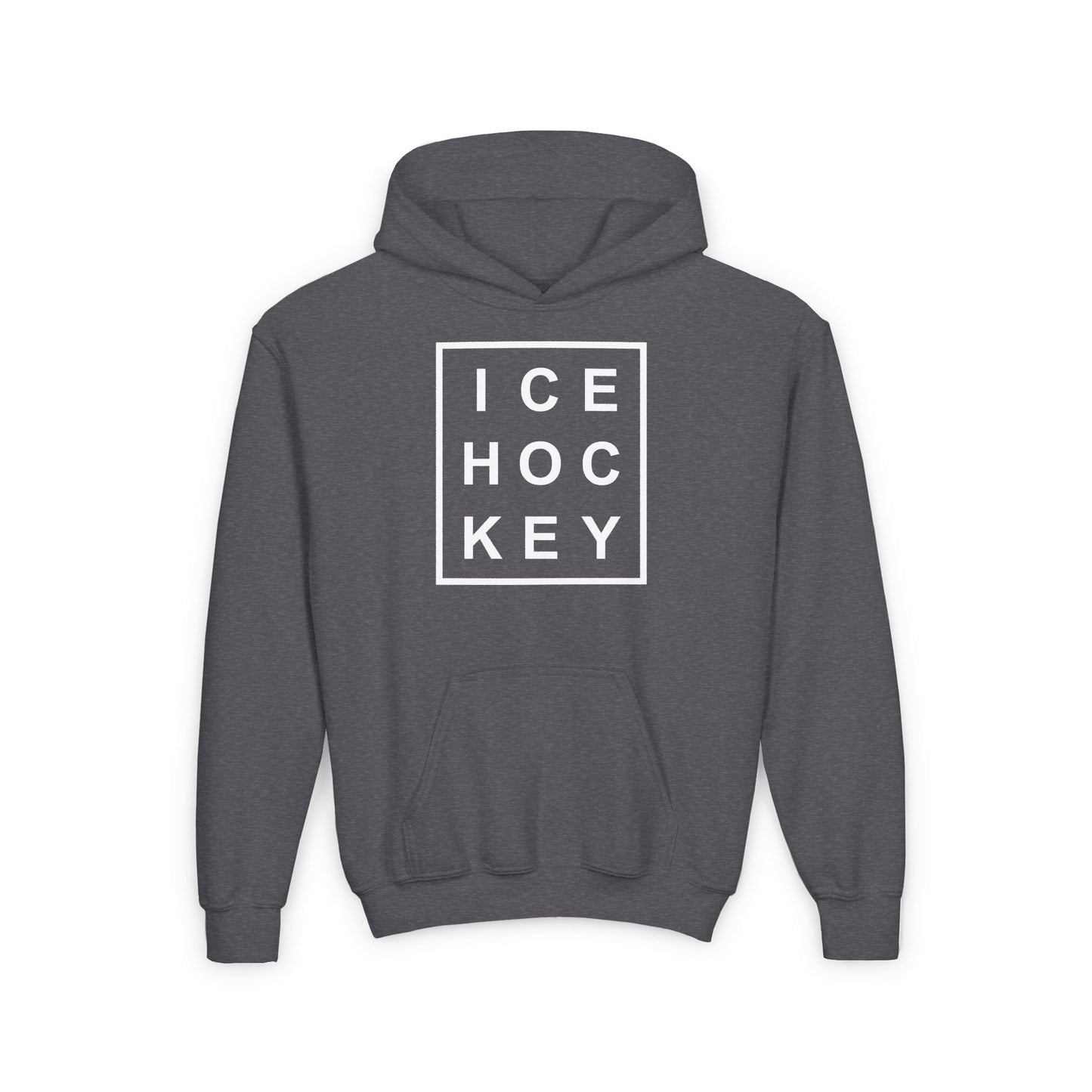 Main Front - Ice Hockey Matrix - Kids Hockey Hoodie - Ice Hoc Key Matrix Kids Hockey Hoodie - Hockey Gifts - Gift For Hockey Players