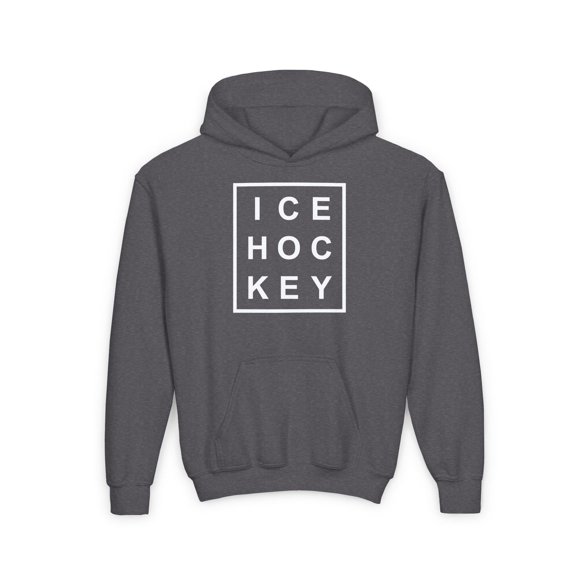 Main Front - Ice Hockey Matrix - Kids Hockey Hoodie - Ice Hoc Key Matrix Kids Hockey Hoodie - Hockey Gifts - Gift For Hockey Players