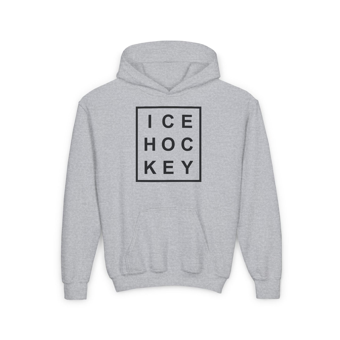 Grey Front - Ice Hockey Matrix - Kids Hockey Hoodie - Ice Hoc Key Matrix Kids Hockey Hoodie - Hockey Gifts - Gift For Hockey Players