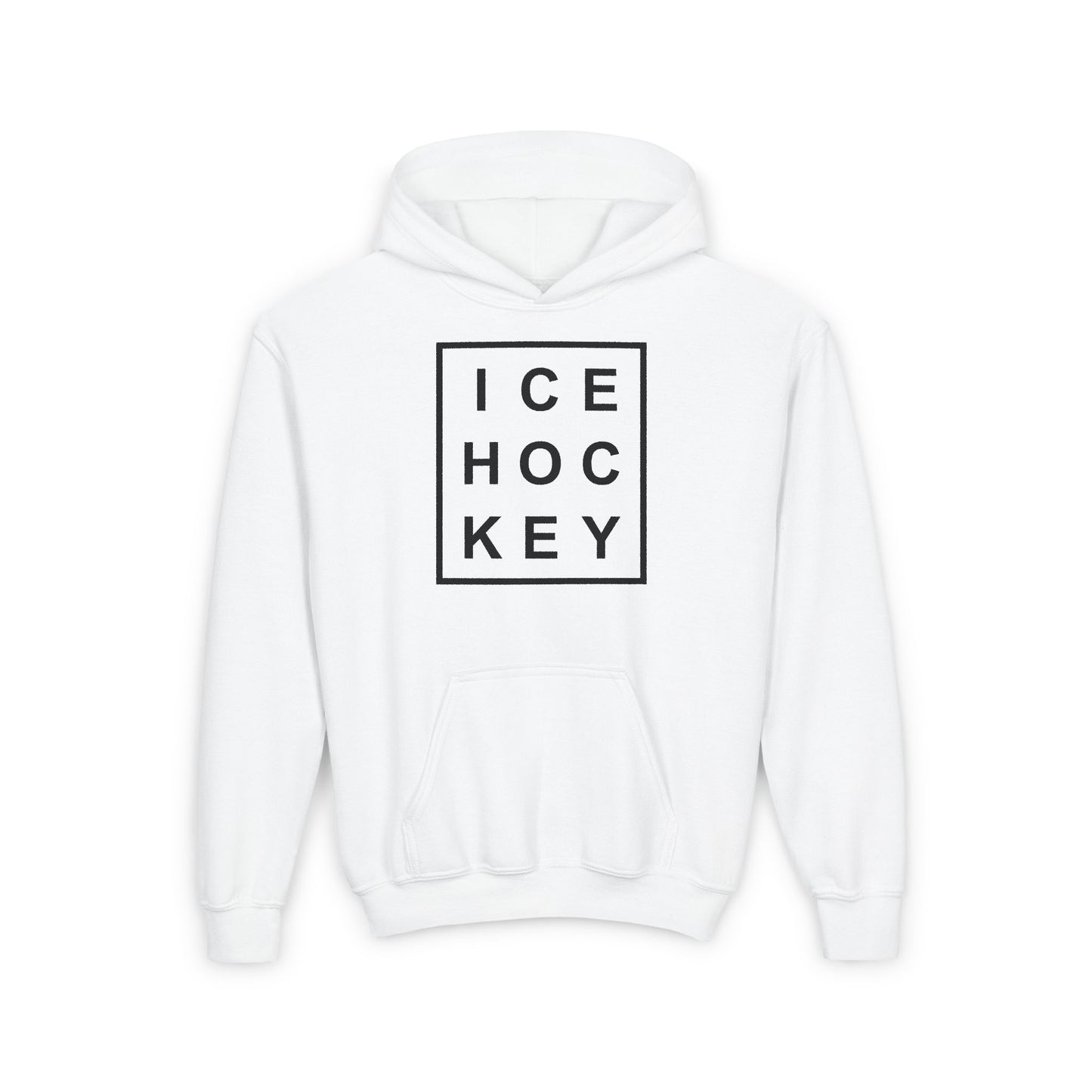 White Front - Ice Hockey Matrix - Kids Hockey Hoodie - Ice Hoc Key Matrix Kids Hockey Hoodie - Hockey Gifts - Gift For Hockey Players