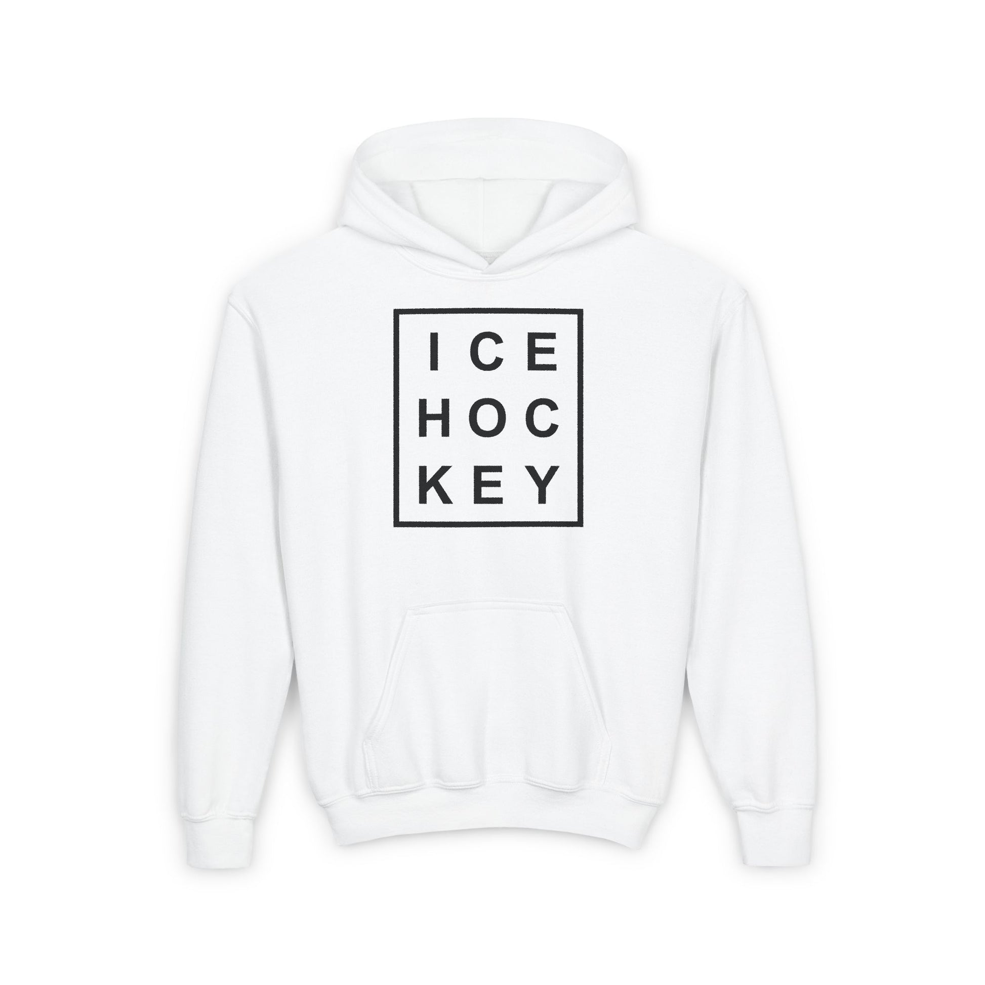 White Front - Ice Hockey Matrix - Kids Hockey Hoodie - Ice Hoc Key Matrix Kids Hockey Hoodie - Hockey Gifts - Gift For Hockey Players