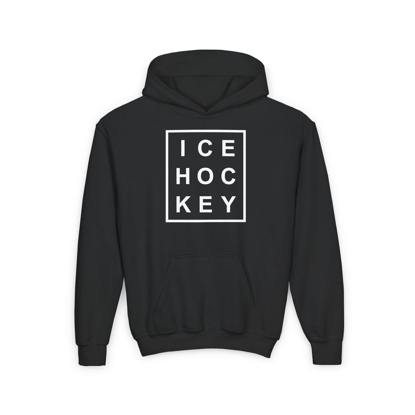 Black Front - Ice Hockey Matrix - Kids Hockey Hoodie - Ice Hoc Key Matrix Kids Hockey Hoodie - Hockey Gifts - Gift For Hockey Players