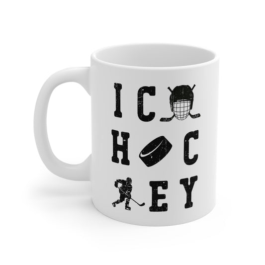 Front - Ice Hockey Matrix 2 - Hockey Mug - Ice Hoc Key Matrix 2 Hockey Mug - Hockey Gifts - Gift For Hockey Players