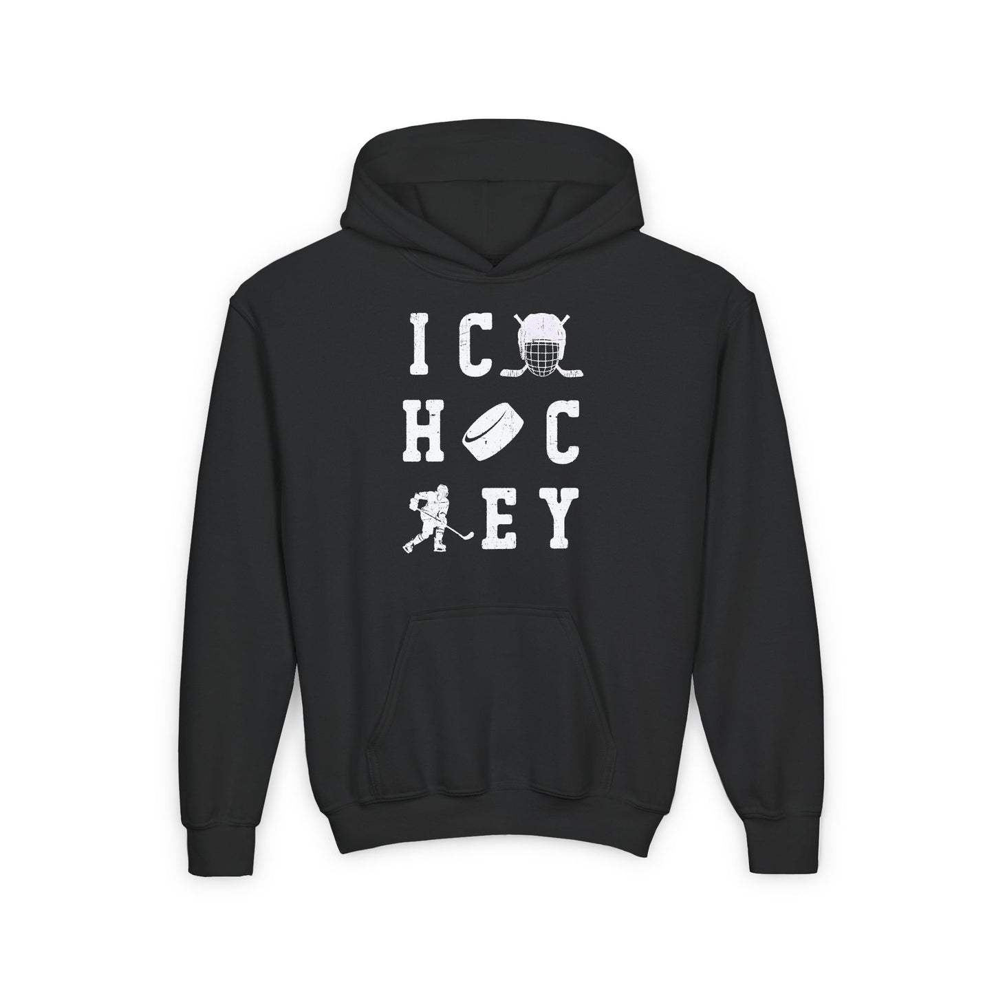 Main Front - Ice Hoc Key Matrix 2 - Kids Hockey Hoodie - Ice Hoc Key Matrix 2 Kids Hockey Hoodie - Hockey Gifts - Gift For Hockey Players