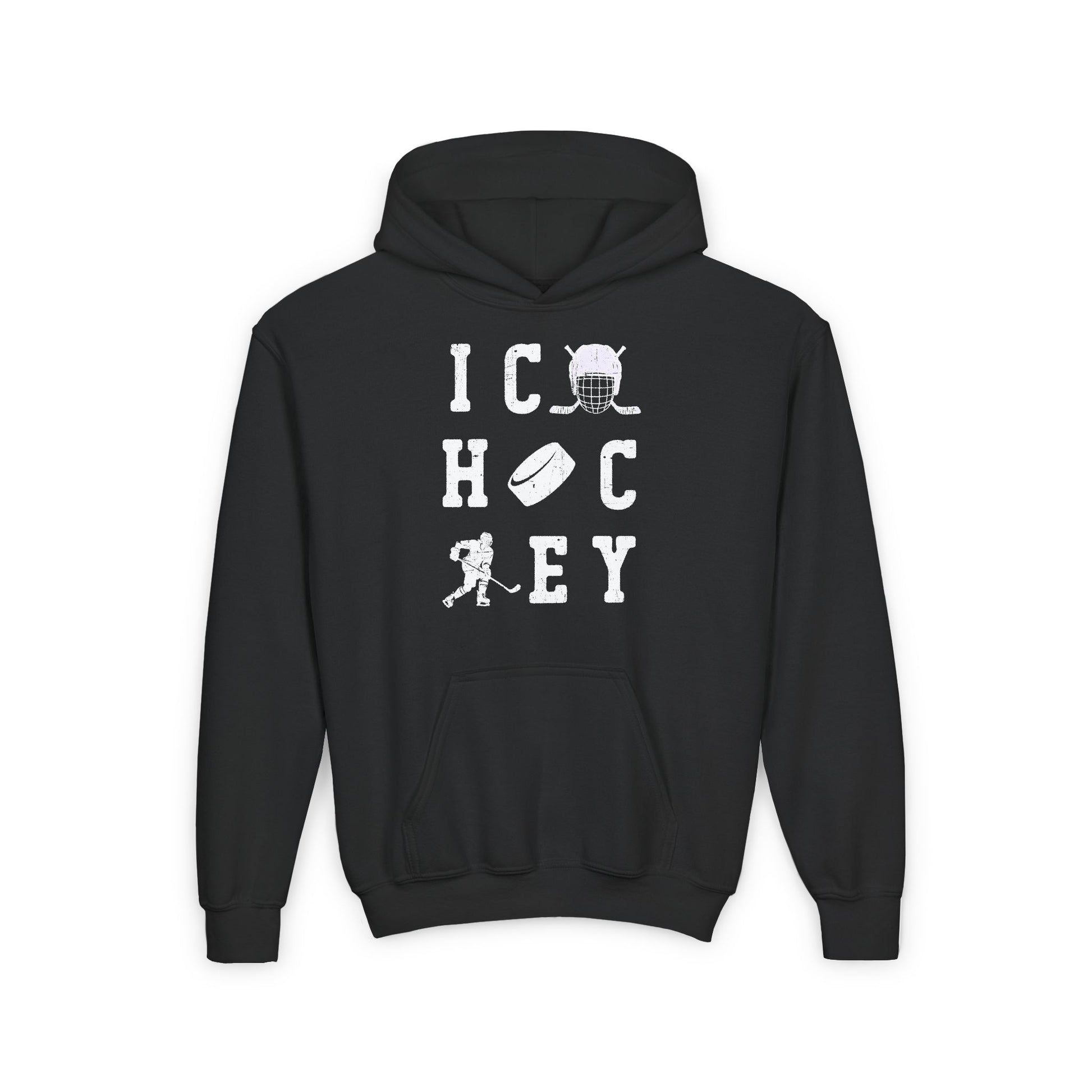 Main Front - Ice Hoc Key Matrix 2 - Kids Hockey Hoodie - Ice Hoc Key Matrix 2 Kids Hockey Hoodie - Hockey Gifts - Gift For Hockey Players