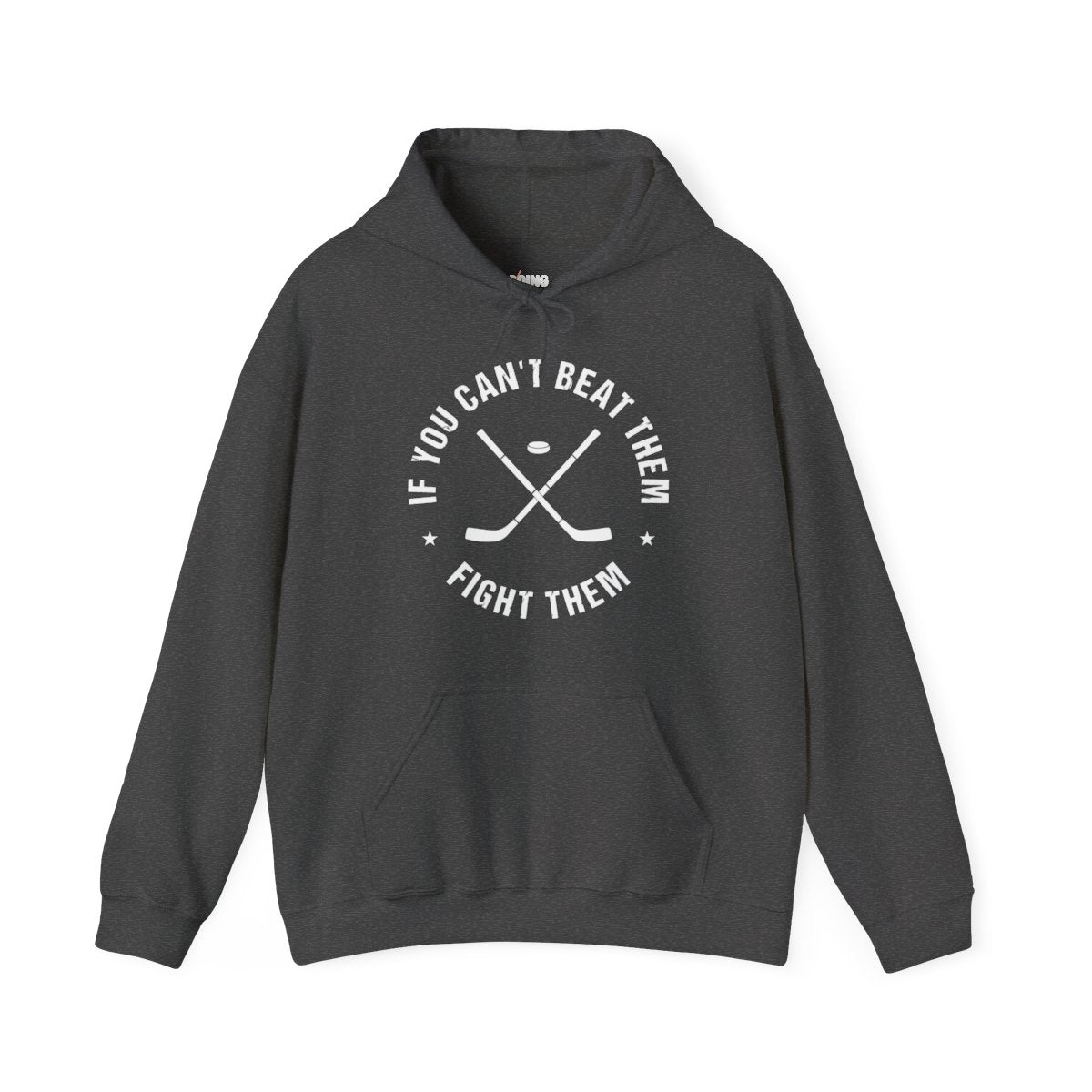 Dark Grey Front - Hockey Fight - Hockey Hoodie - If You Can't Beat Them Fight Them Hockey Hoodie - Hockey Gifts - Gift For Hockey Players