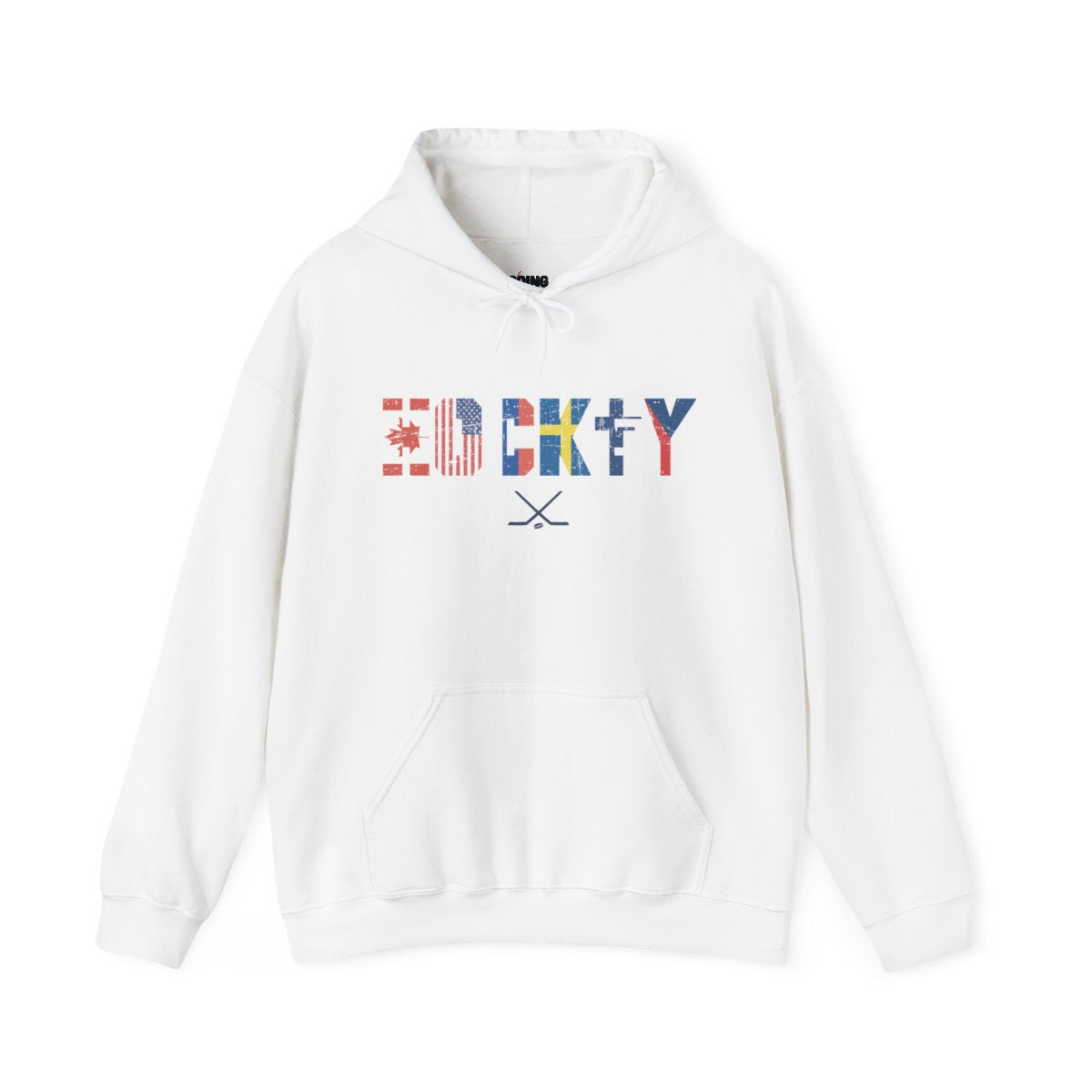 Main Front - Hockey Flags - Hockey Hoodie - International Hockey Flags Hockey Hoodie - Hockey Gifts - Gift For Hockey Players