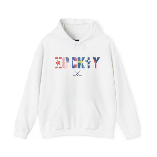 Main Front - Hockey Flags - Hockey Hoodie - International Hockey Flags Hockey Hoodie - Hockey Gifts - Gift For Hockey Players