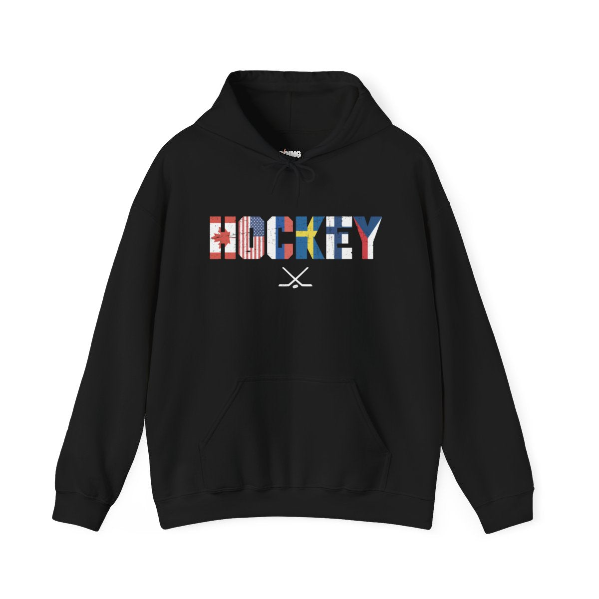 Black Front - Hockey Flags - Hockey Hoodie - International Hockey Flags Hockey Hoodie - Hockey Gifts - Gift For Hockey Players
