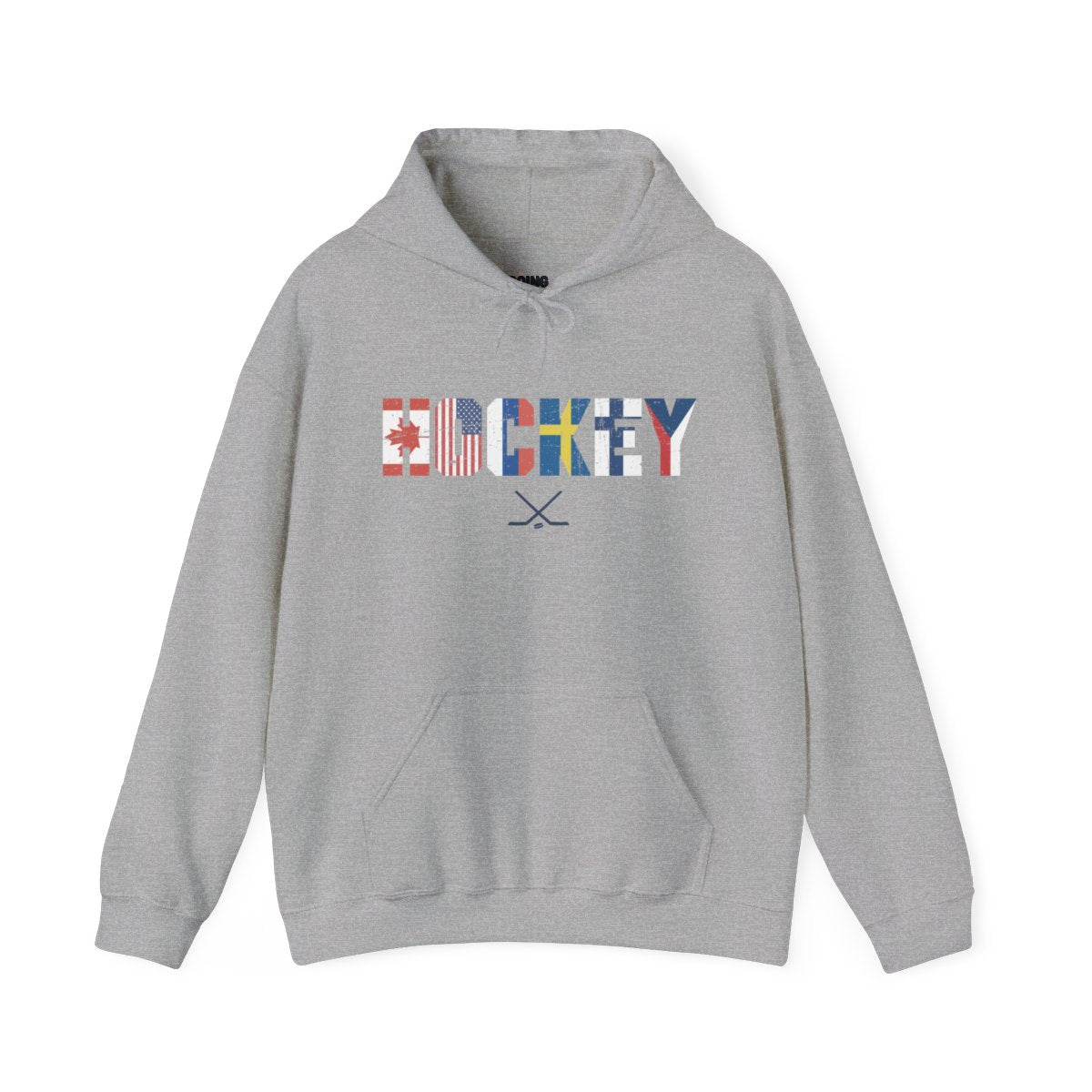 Grey Front - Hockey Flags - Hockey Hoodie - International Hockey Flags Hockey Hoodie - Hockey Gifts - Gift For Hockey Players