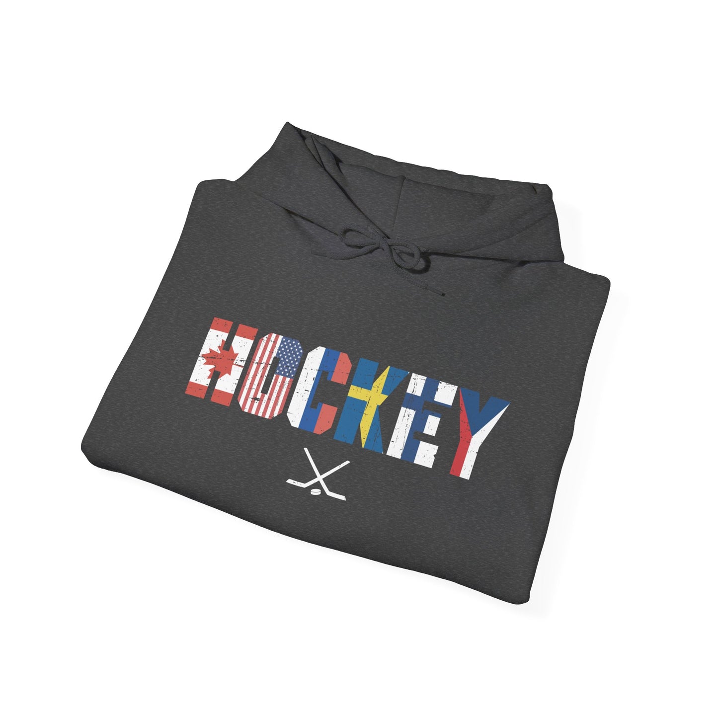 Dark Folded - Hockey Flags - Hockey Hoodie - International Hockey Flags Hockey Hoodie - Hockey Gifts - Gift For Hockey Players