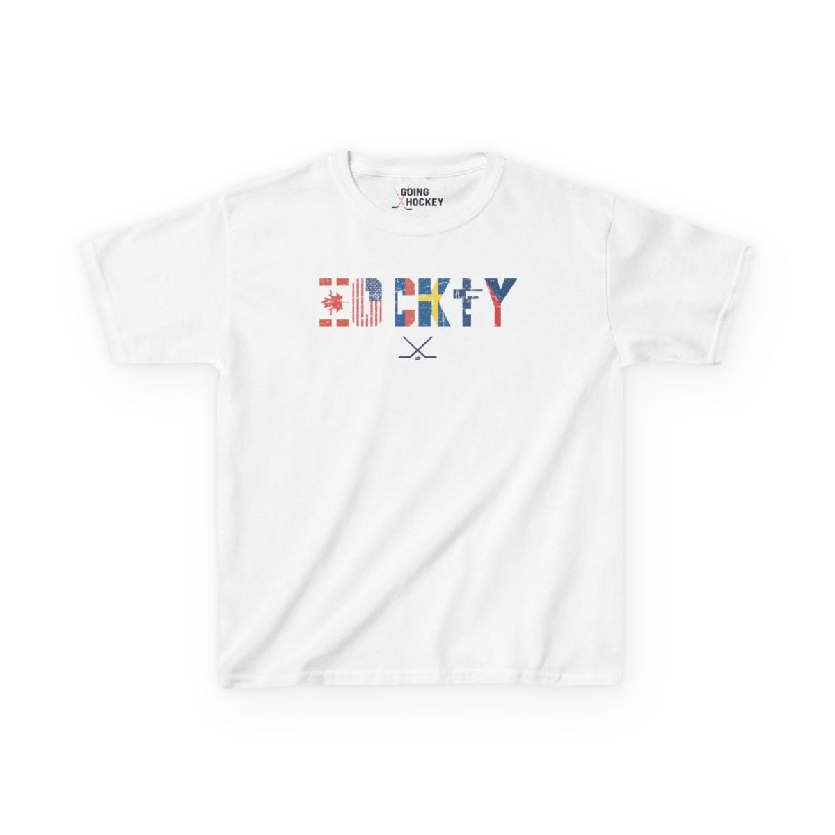 Main Front - Hockey Flags - Kids Hockey T-Shirt - International Hockey Flags Kids Hockey Shirt - Hockey Gifts - Gift For Hockey Players