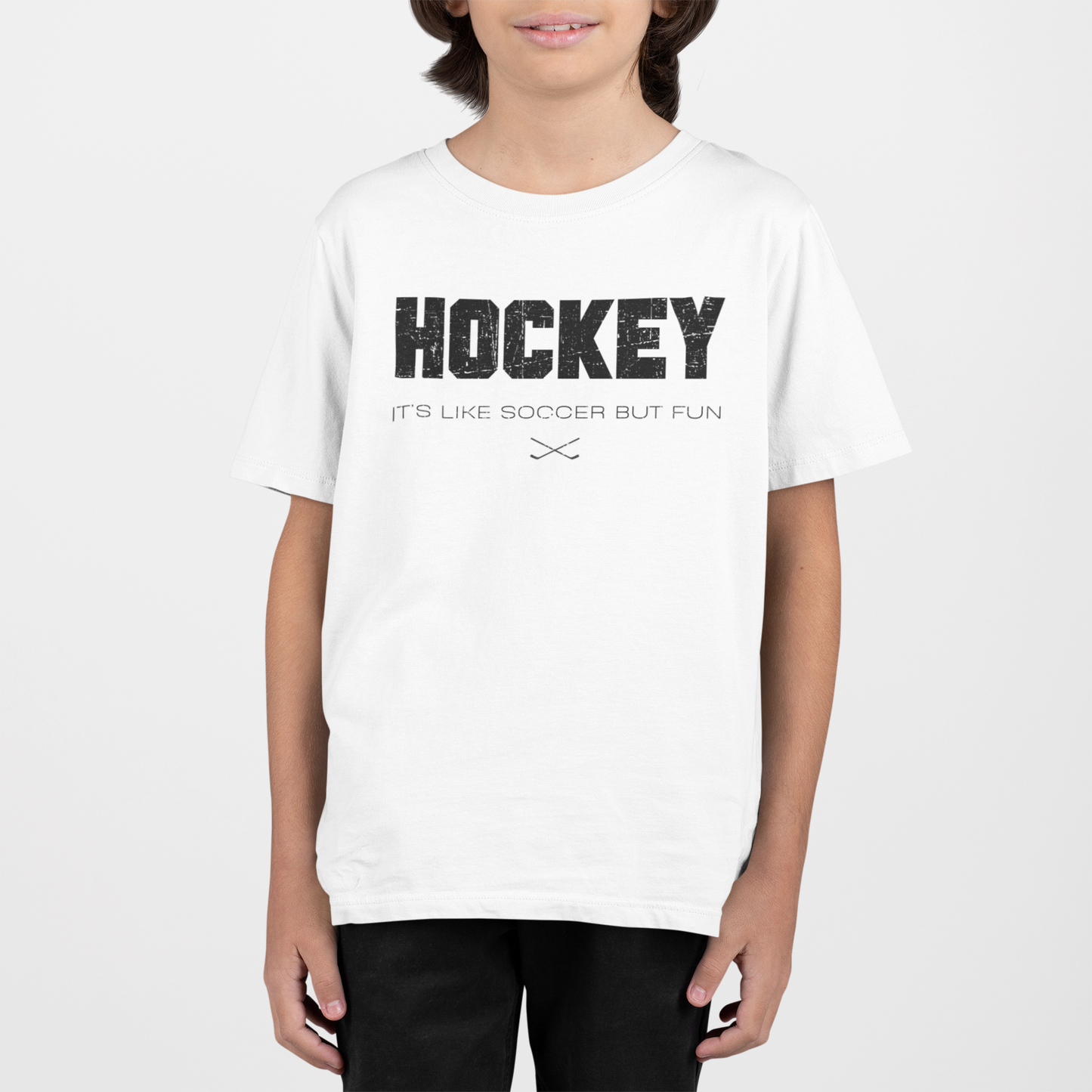Funny Hockey Shirt - Funny Hockey Gifts - Funny Gift For Hockey Players - Mockup 3 - Hockey Like Soccer - Kids Hockey T-Shirt - It's Like Soccer But Fun Kids Hockey Shirt - Hockey Gifts - Gift For Hockey Players